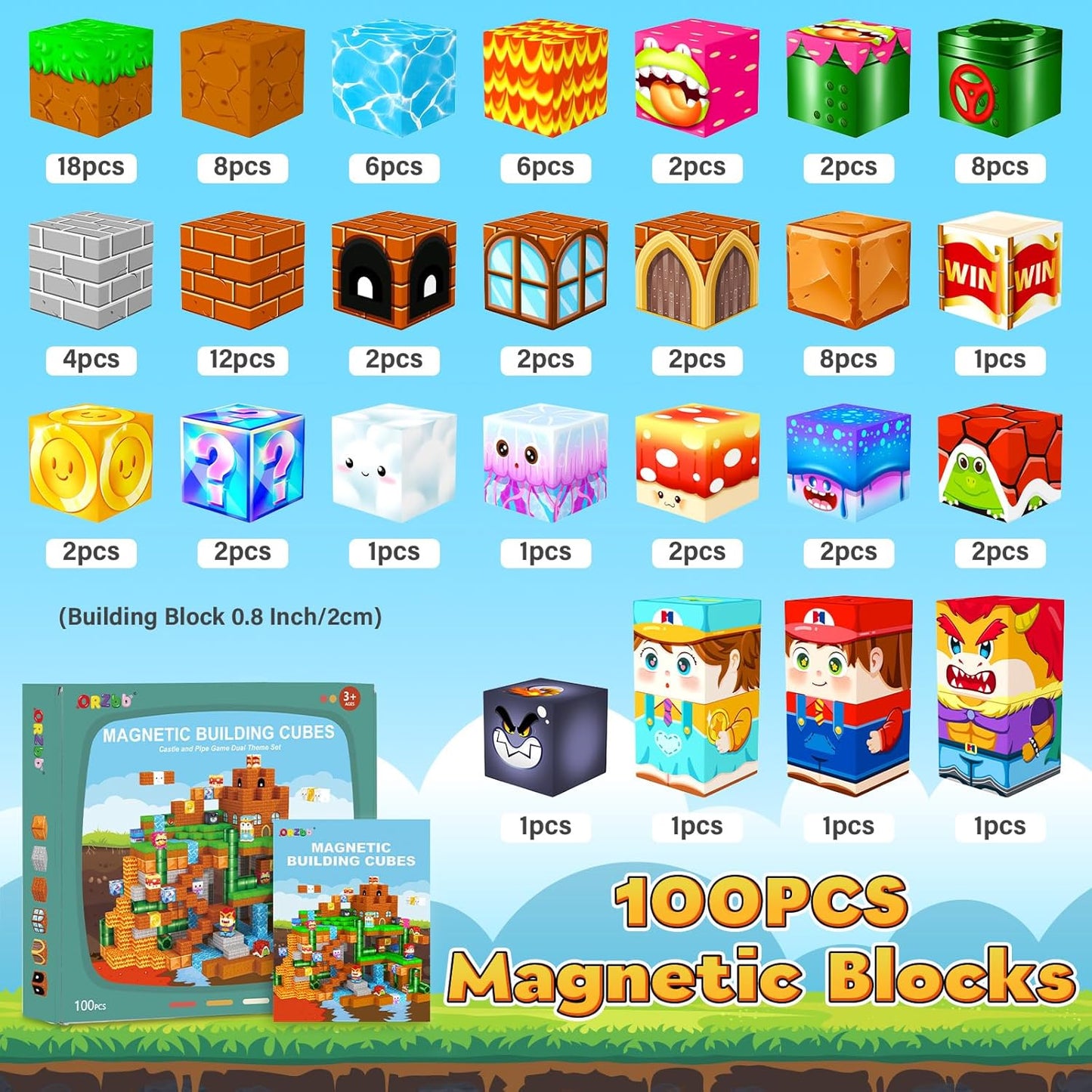 Magnetic Blocks Building Games Kids Toys for 3 4 5 6 7 8 9 10 11 12 13 Year Old Boys Girls, Magnetic Cubes Montessori Sensory Toys for Ages 3+ Travel Party Christmas Birthday Gifts