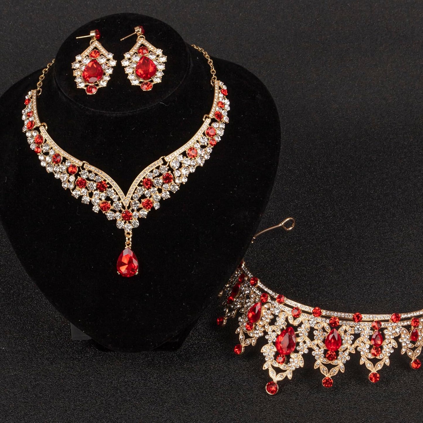 Crowns and Tiaras jewelry sets for Wedding princess birthday party Halloween Prom Pageant Jewelry for Women Crystal Bridal Jewelry Set for women