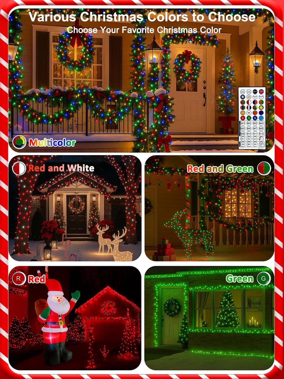 240LED Smart Color Changing Christmas Lights App Controlled, 95FT Waterproof RGB Twinkle String Light Music Sync Multiple Modes, Christmas Lights with Remote & Timer Indoor Outdoor Xmas Decorations