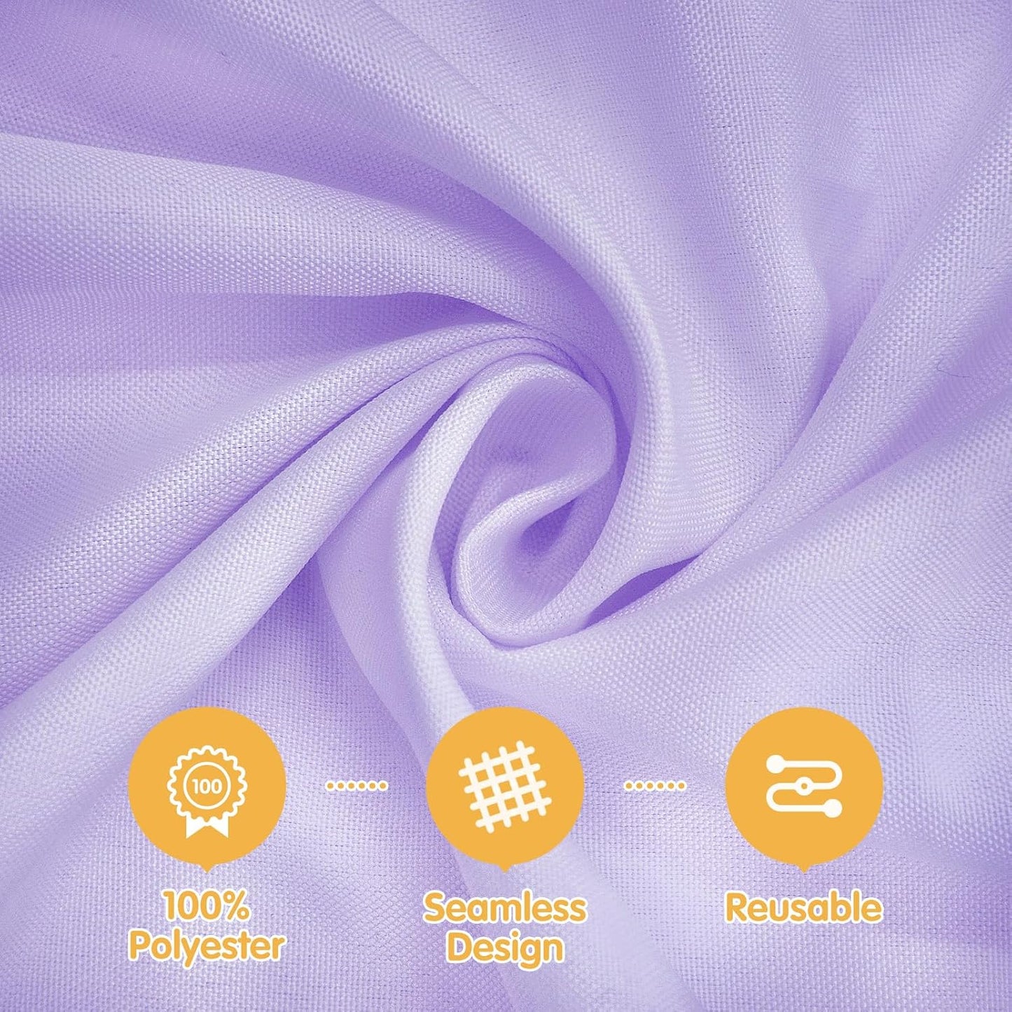 BRILLMAX 4 Pack Lavender Tablecloths for 6 Foot Rectangle Tables 90 x 132 Inch - 6ft Rectangular Bulk Linen Polyester Fabric Washable Cloth Cover for Wedding Reception Banquet Birthday Party