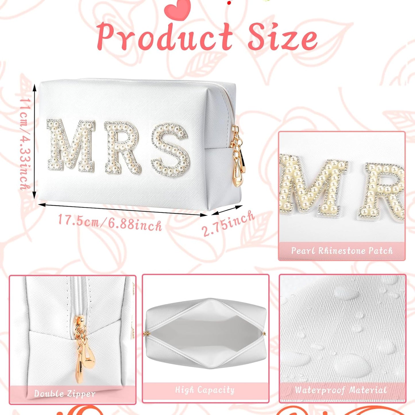 Bride To Be Gift Set - Makeup Bag, Slippers, Robe, Hair Clip - Wedding Gifts