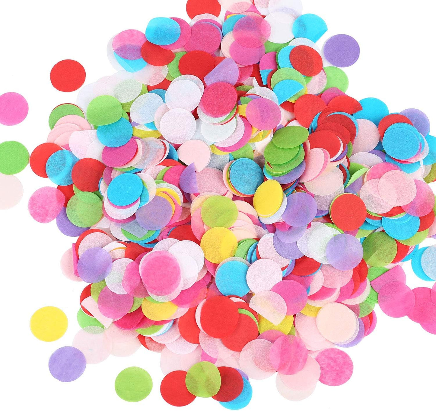 BATTIFE 7.1oz Colorful Tissue Paper Confetti, 1inch Large Bag Round Confetti for Wedding Birthday Party Celebrations, Multicolor 25000 Pieces