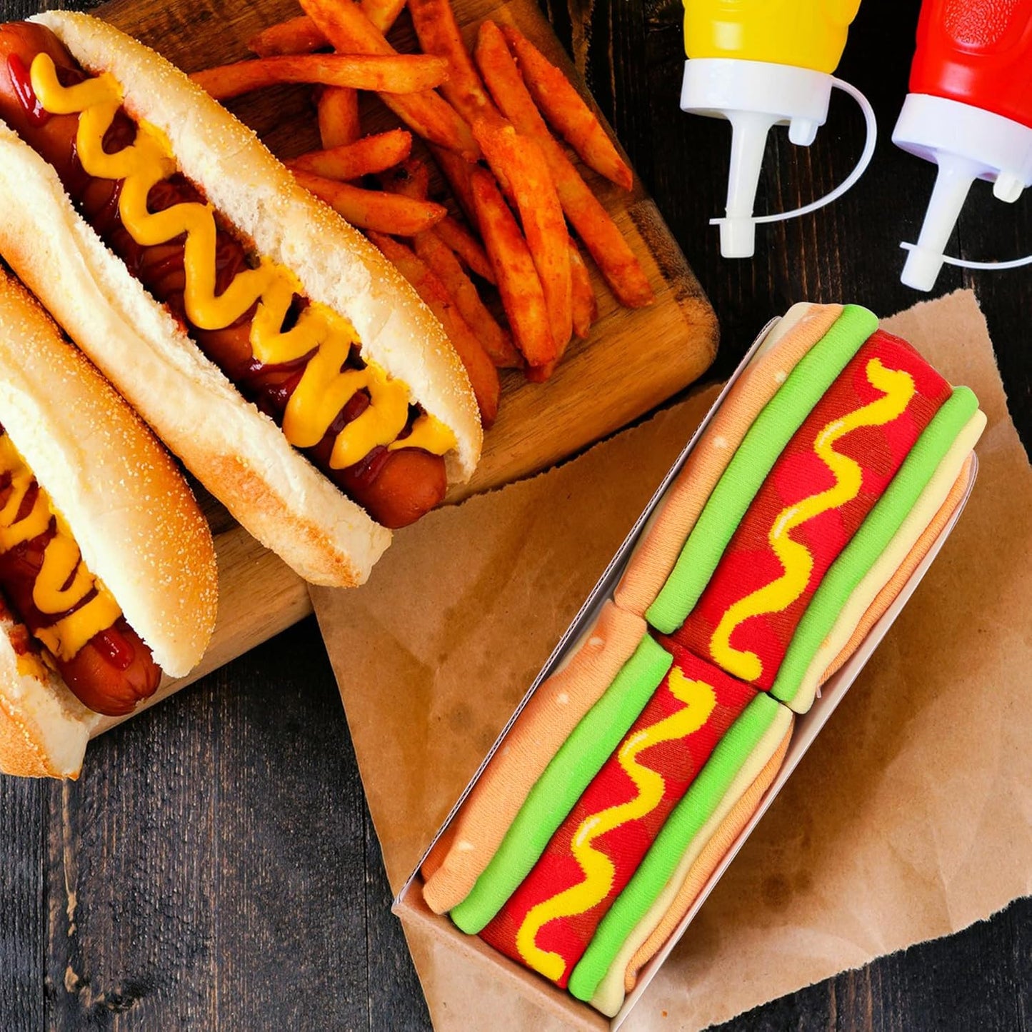 AGRIMONY Funny Burger Hot Dog Tacos Popcorn Socks Box -Easter Fathers Birthday Gag Christmas Gifts for Men Teen Boys Women