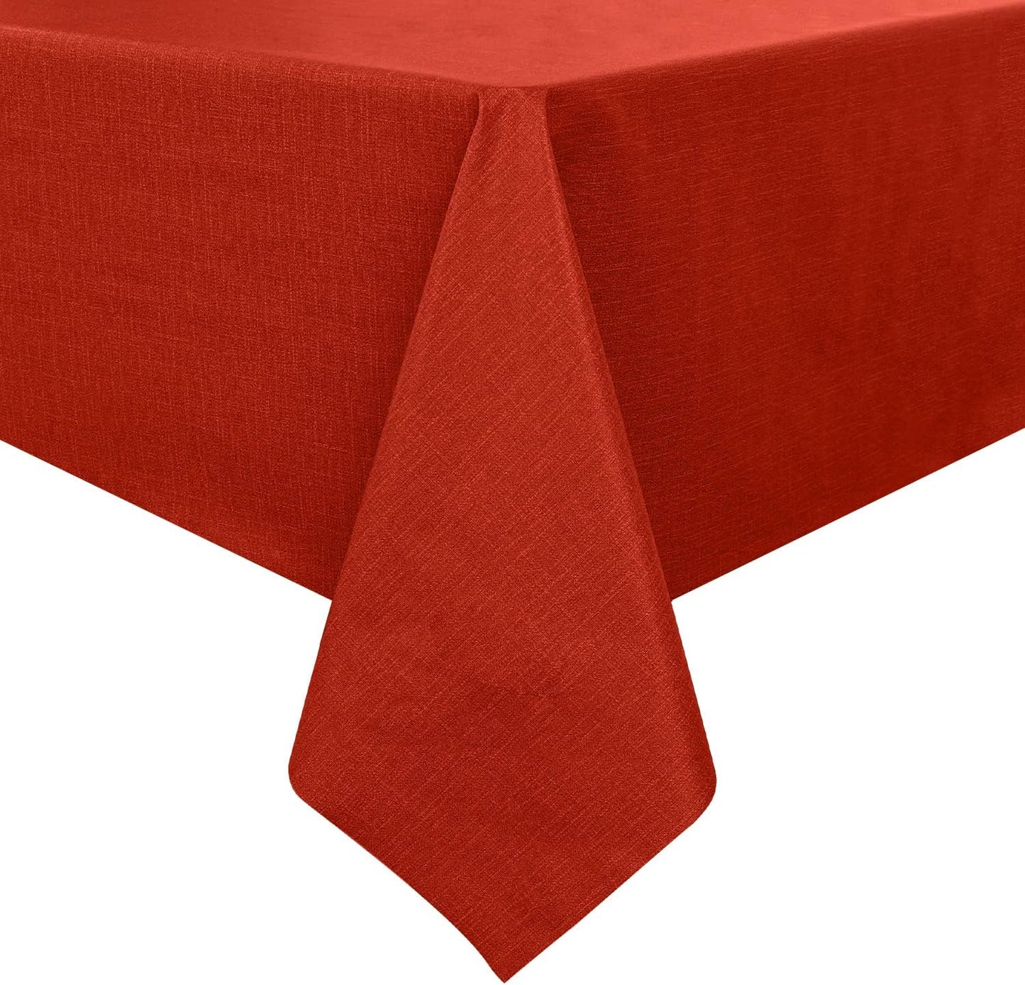 Romanstile Christmas 100% Waterproof PVC Tablecloth, Rectangle Oil Spill Proof Stain Resistant Vinyl Table Cloth, Wipe Clean Plastic Table Covers for Kitchen/Dining/Parties - 60 x 102 Inch, Red
