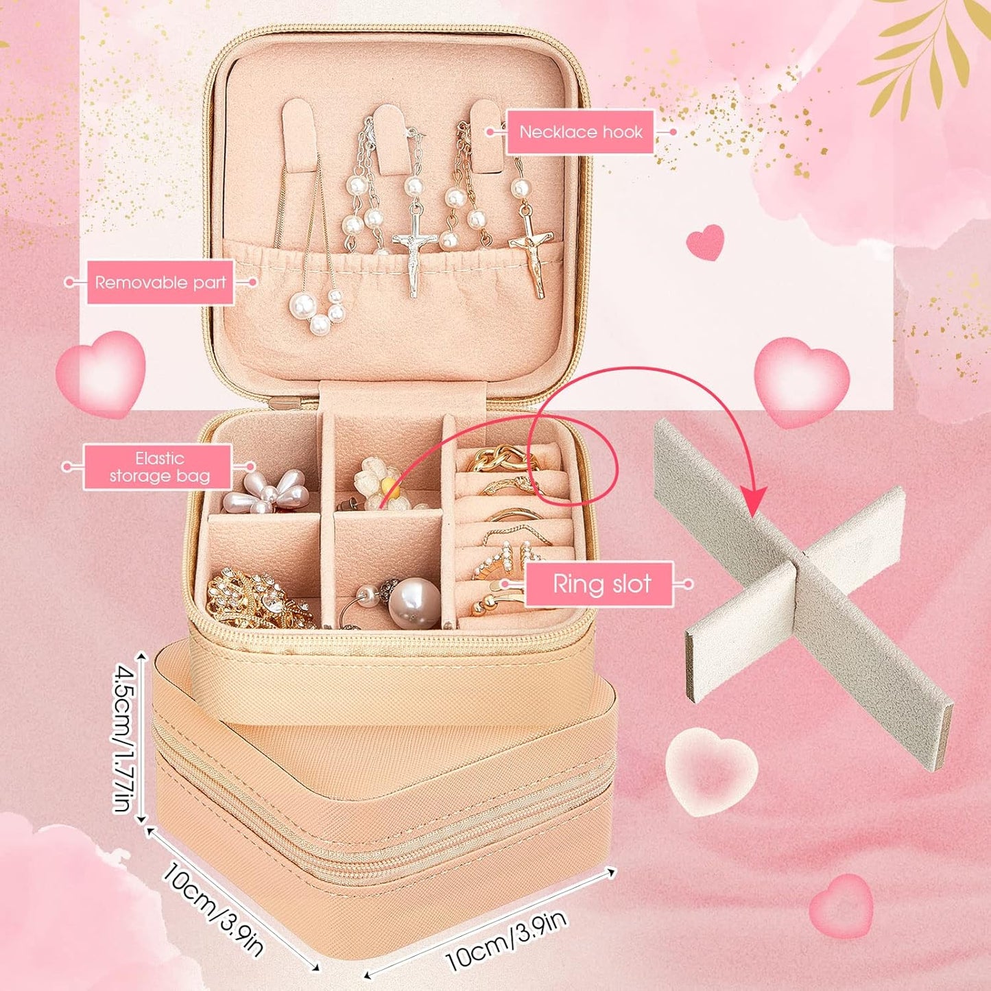 Taiyin 12 Pcs Travel Jewelry Case Bridesmaid Gift Boxes Bulk Travel Jewelry Case Small Jewels Organizer Mini Accessories Ornaments Storage for Women Girls Wedding Bridesmaids Gifts