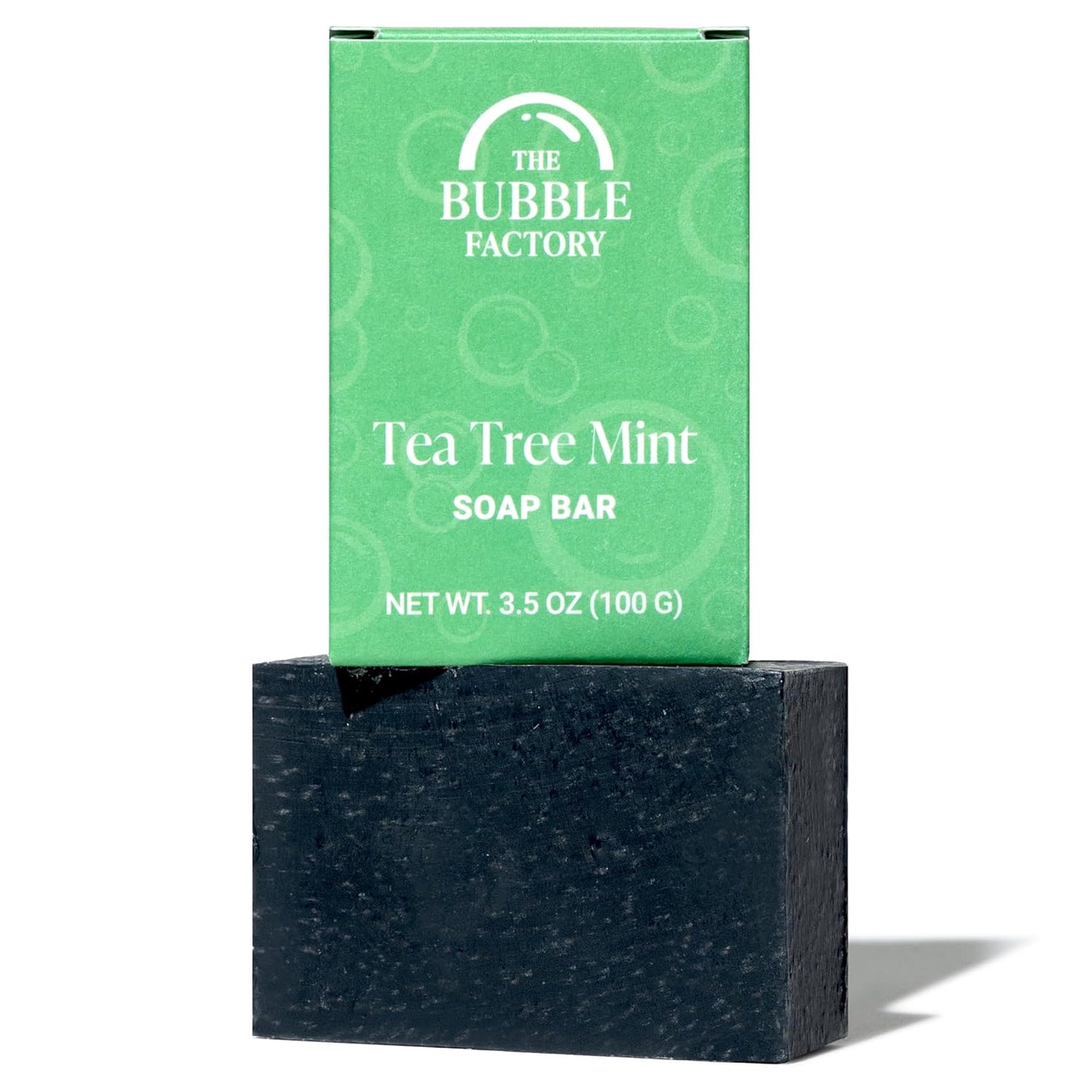 The Bubble Factory Handmade Soap, All Natural Soap for Women & Men, Hand, Bath & Body Natural Bar Soap, Vegan, Palm Oil Free, Made in USA with Shea Butter + Essential Oils, Tea Tree Mint, Single