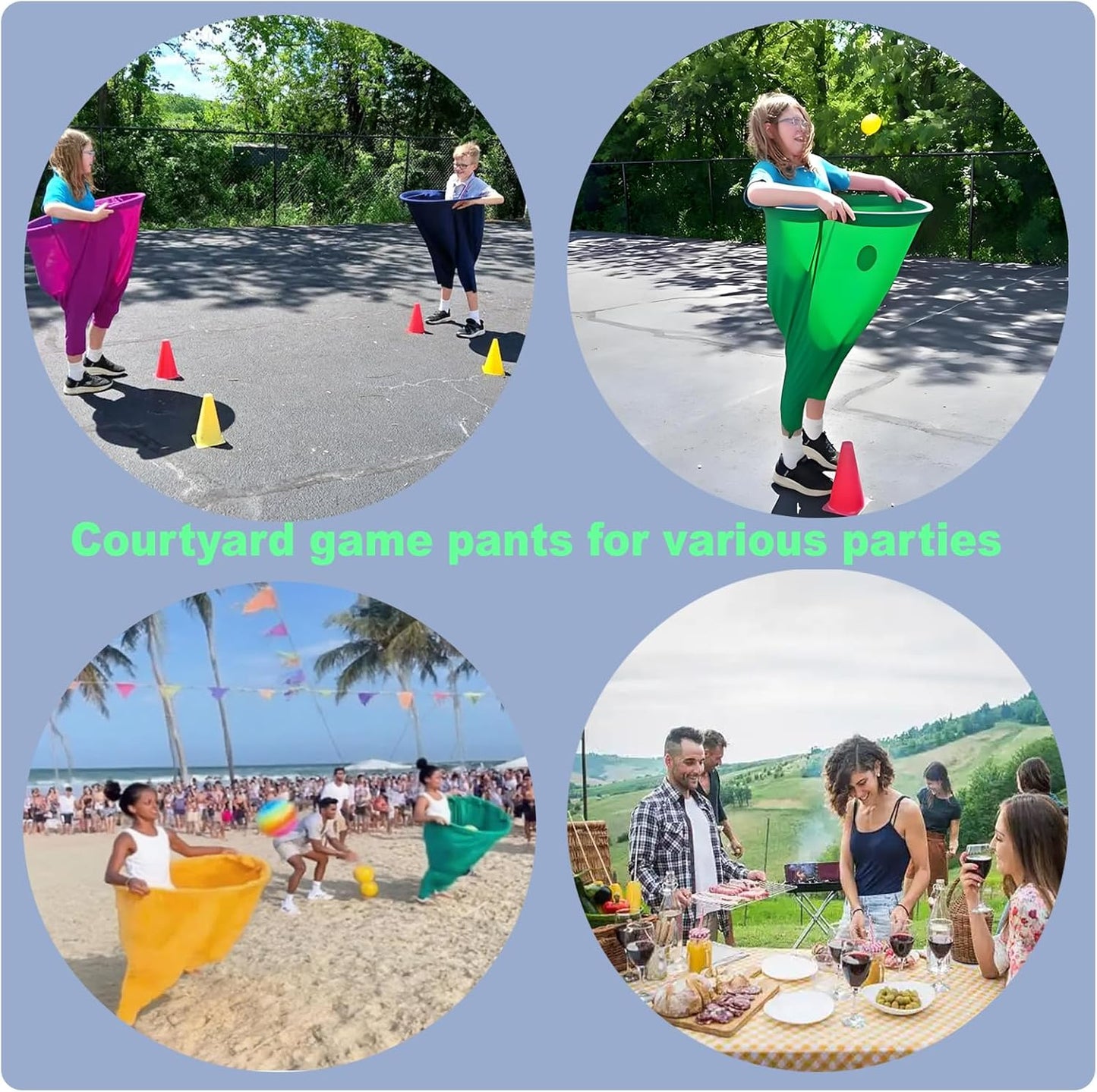 Grandma Pants Courtyard Game, Giant Outdoor Leisure Throwing Competition, Grandma Courtyard Game Pants, Team Relay Family Reunion Party Outdoor Game Set with 8 Elastic Balls and 1 Air Pump