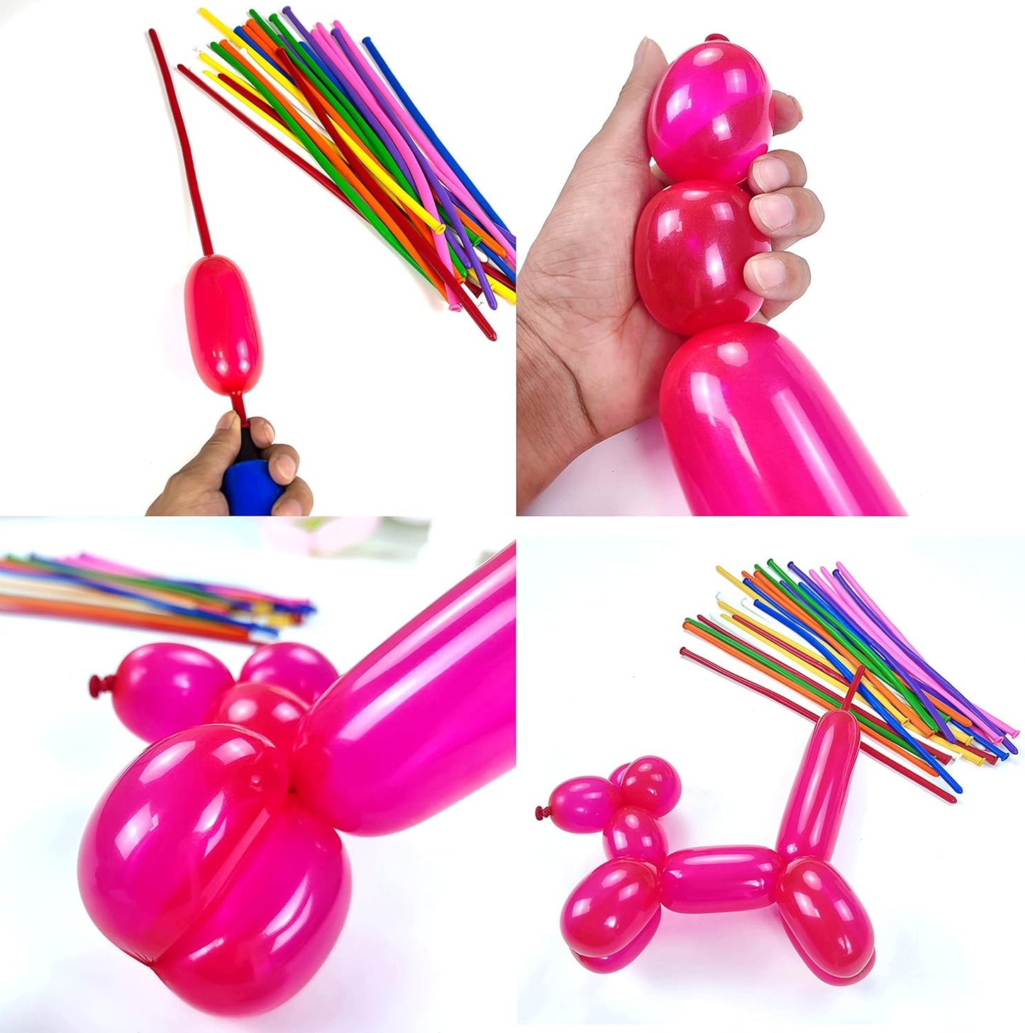 260 Balloons for Twisting Balloon Animal,Long Skinny LatexBalloons for Modelling,Magic Balloon Animal Kit for Weddings Birthdays Party decoration,100Pcs,Multi