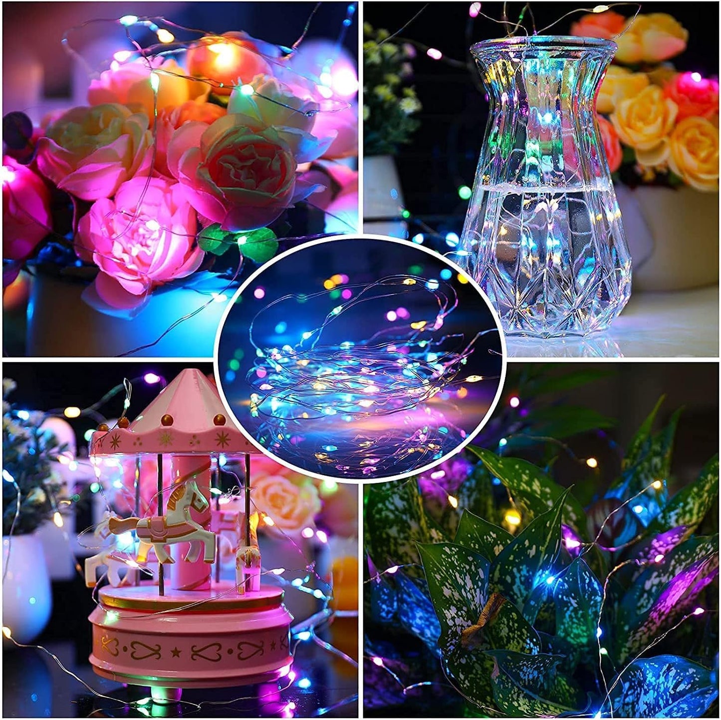 LED Fairy Lights Battery -9 Pack 2M/20 LEDs Mini Fairy Lights with Battery,LED Lighting Battery Operated Decoration for Bottle,Christmas Tree Wedding Balcony Party Decoration
