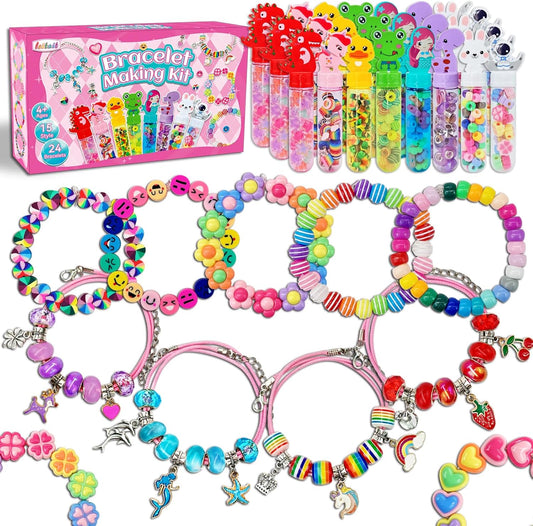 leitait 24 Pack Bracelet Wands,Charm Bracelet Jewelry Making Kit,Arts Crafts for Kids,Unicorn Party Favors Supplies,Goodie Bags Stuffers,Classroom Prizes,Birthday Gifts for Girls Ages 4-8 Years Old