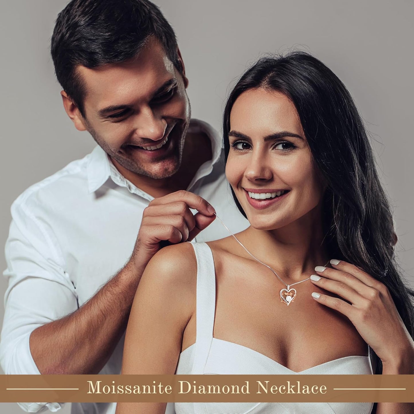 MOOSEA Gifts for Wife Mom - S925 Sterling Silver 1-3 ct D Color VVS1 Clarity Moissanite Necklace, Anniversary Birthday Gift for Her