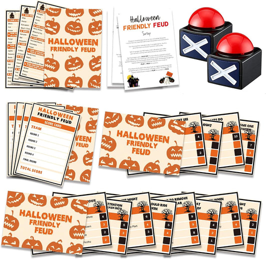Halloween Friendly Feud Game with Two Buzzers, Halloween Party Supplies, Holiday Group Game - SC002-B