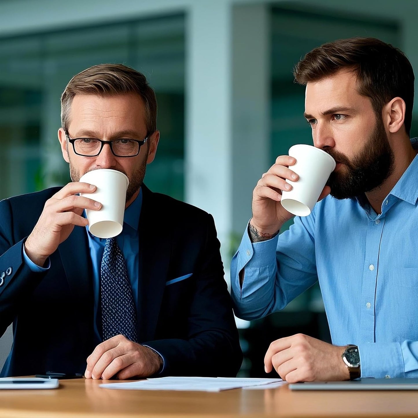 500 Pack Coffee Cups 8 oz White Disposable Paper Cups, Hot Beverage Drinking Cup for Parties, Travel, and Events