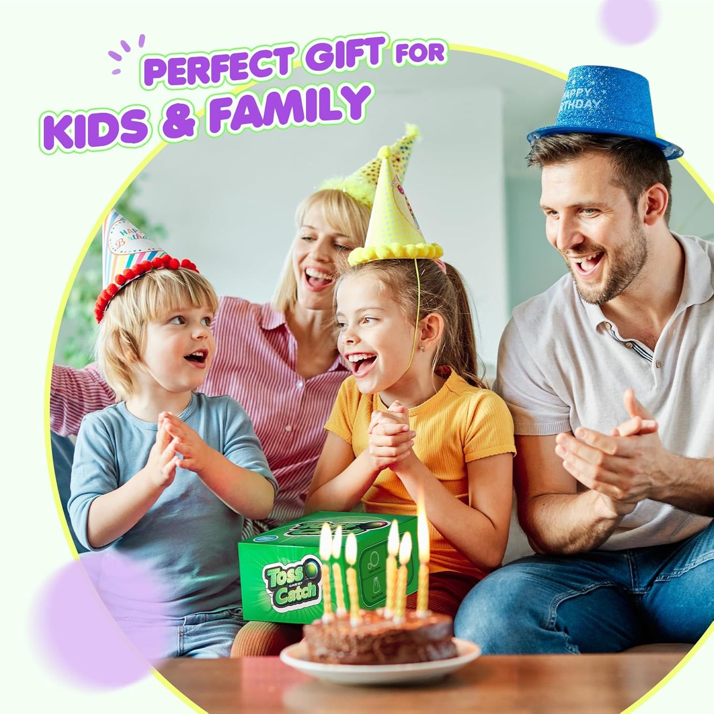 Toss and Catch Ball Set Upgraded 6 Pack- Kids Toys Outdoor Games for Whole Family - Water-Resistant Great for Beach Pool Yard Games - Classic Gift for Boys Girls 3 4 5 6 7 8 9 10 11 12+ Years Old