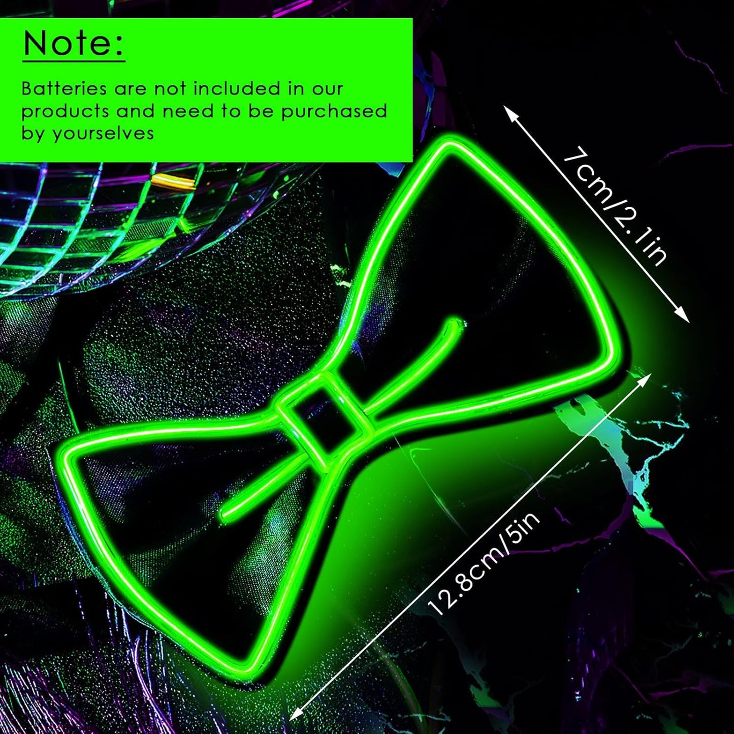 Hercicy Light up Bow Tie for Men LED Neon Bowtie Funny Ties Women Glow in the Dark Party Costume