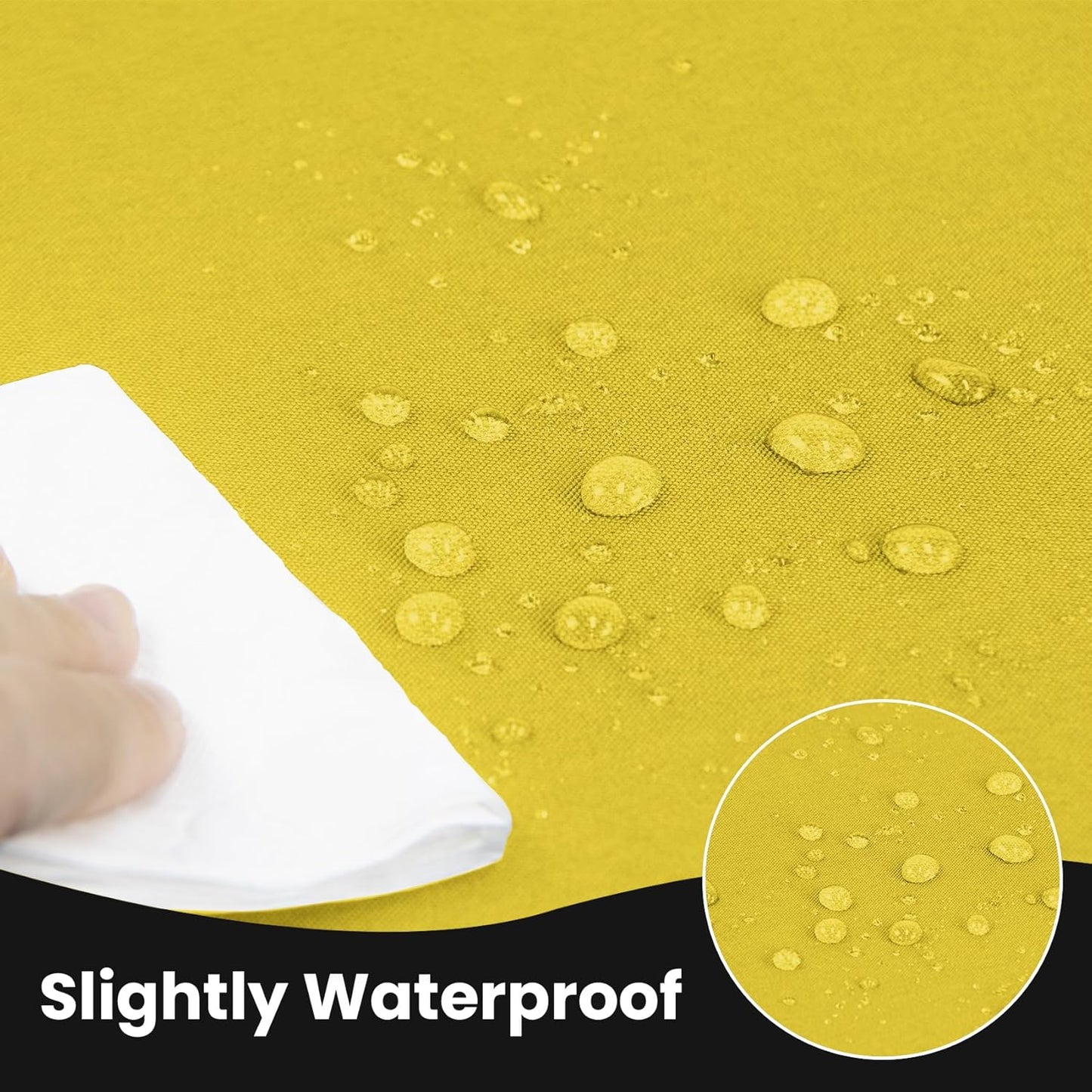 Ascoza 2 Pack Fitted Tablecloth for 4 Foot Rectangle 48 x 24 Inch Yellow Table Covers Water Resistant Polyester Cloth for Folding, Parties,Display, Trade Show (Yellow)