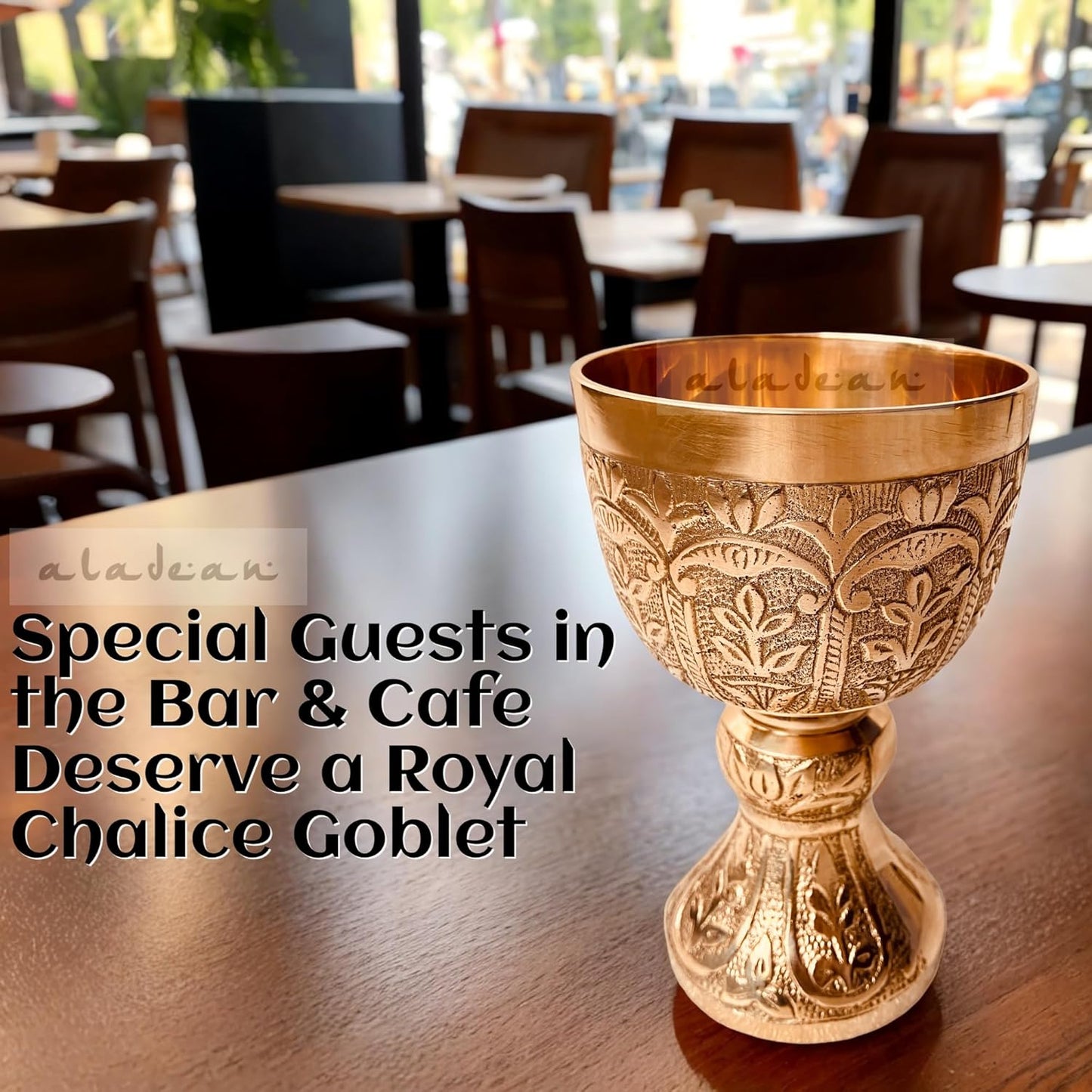 Medieval Goblet Lord's Vintage Chalice | 1x Solid Brass Royal Wine Cups - Renaissance Vintage Goblet Gifts Birthday Christmas Wedding Anniversary Ceremonial Wine Drinkware 1pc Pack (Lord's Chalice)