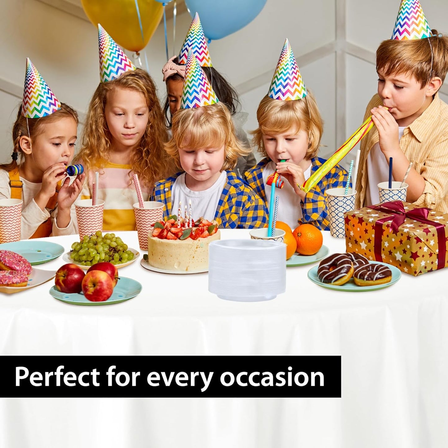 Clear Solid Color Premium Heavy Weight Plastic Appetizer Plate (7") 50 Count - Elegant & Durable for Parties & Events