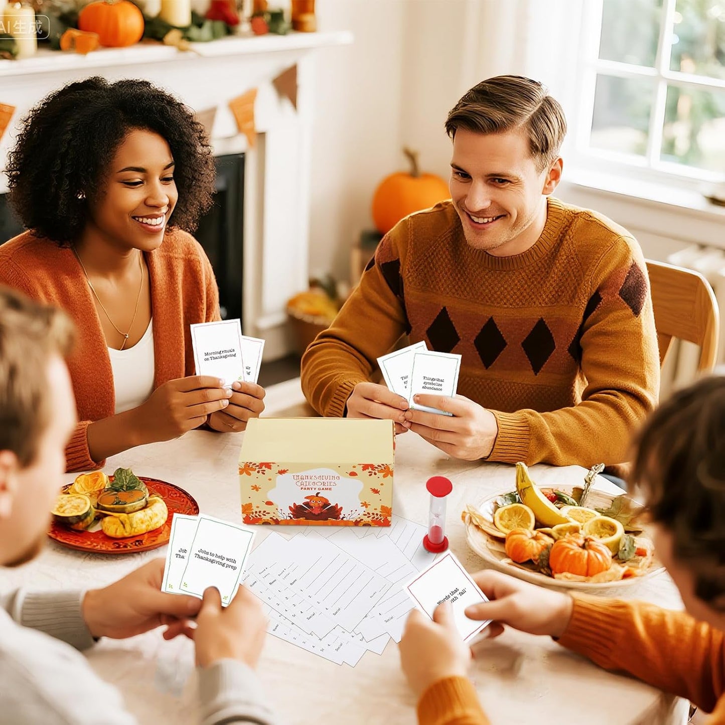 Sosation Thanksgiving Trivia Games Sets Family Party Cards Against Thanksgiving Categories Party Game Happy Fall Harvest Board Game Turkey Dinner Activity for Adults Holiday Group