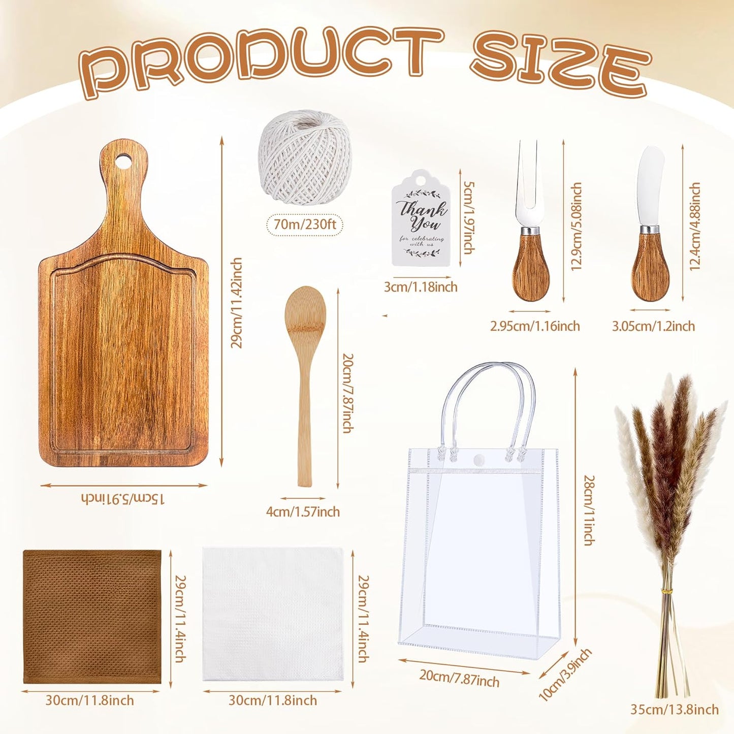 Baby Shower Prizes for Game Winners Baby Shower Games Prizes 6 Sets Square Acacia Wood Cheese Board Towel Thank You Card and Gift Bags Wedding Bridal Shower Favors for Guests