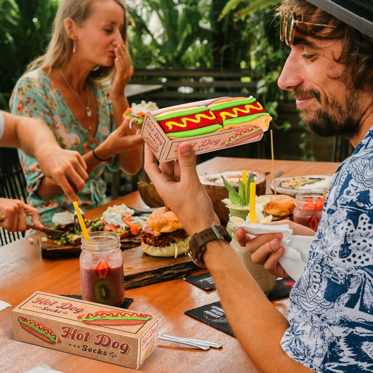 AGRIMONY Funny Burger Hot Dog Tacos Popcorn Socks Box -Easter Fathers Birthday Gag Christmas Gifts for Men Teen Boys Women