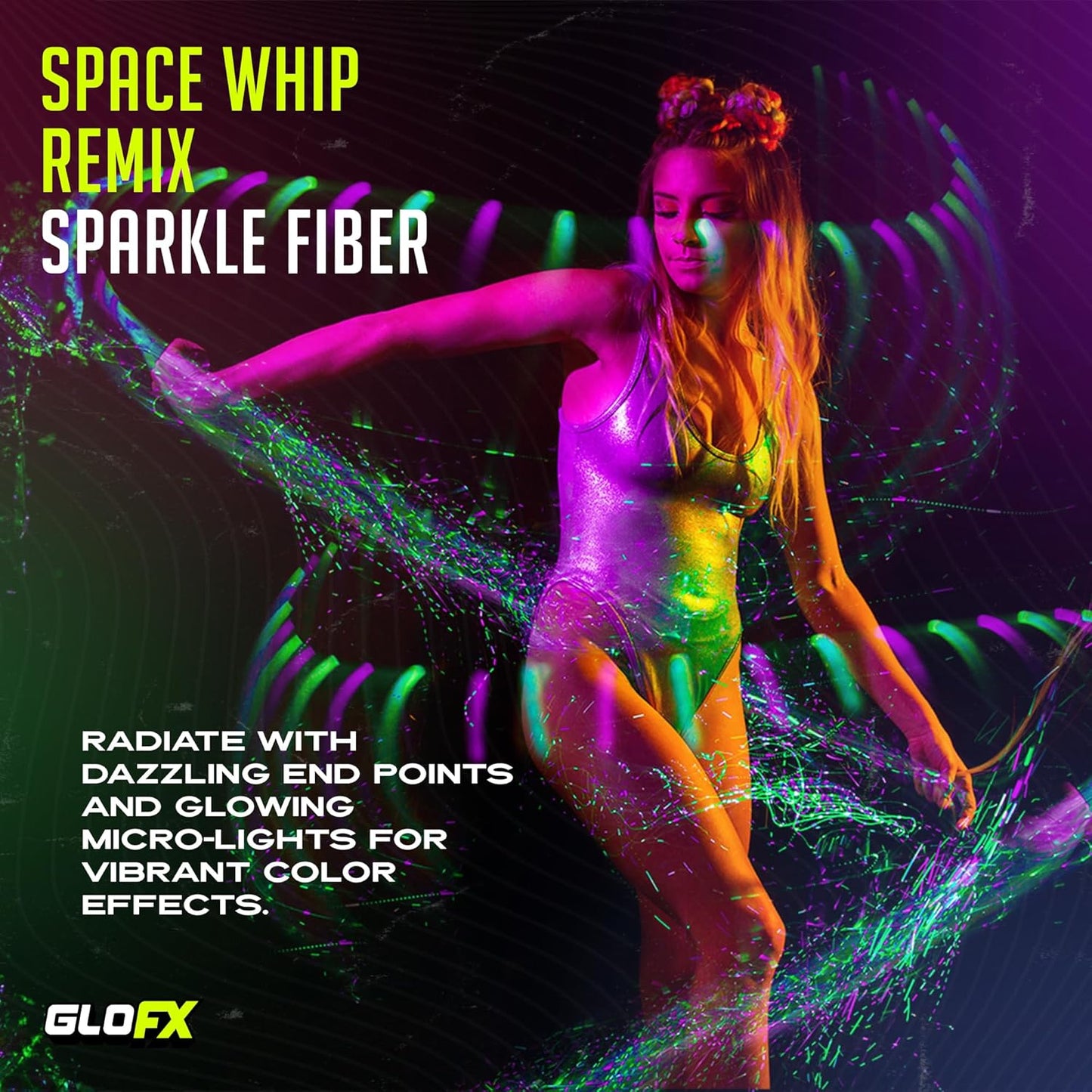Sparkle Fiber Space Whip Remix | Programmable LED Fiber Optic Whip | 6 Ft 360° Swivel Super Bright Light Up Rave Toy EDM Pixel Flow Lace Dance Festival