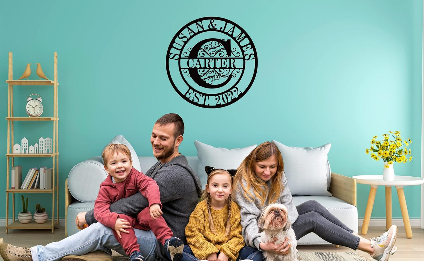 Custom Wedding Gifts - Personalized Name Signs, Monogram Wall Decor - Last Name Signs, Metal Wall Art