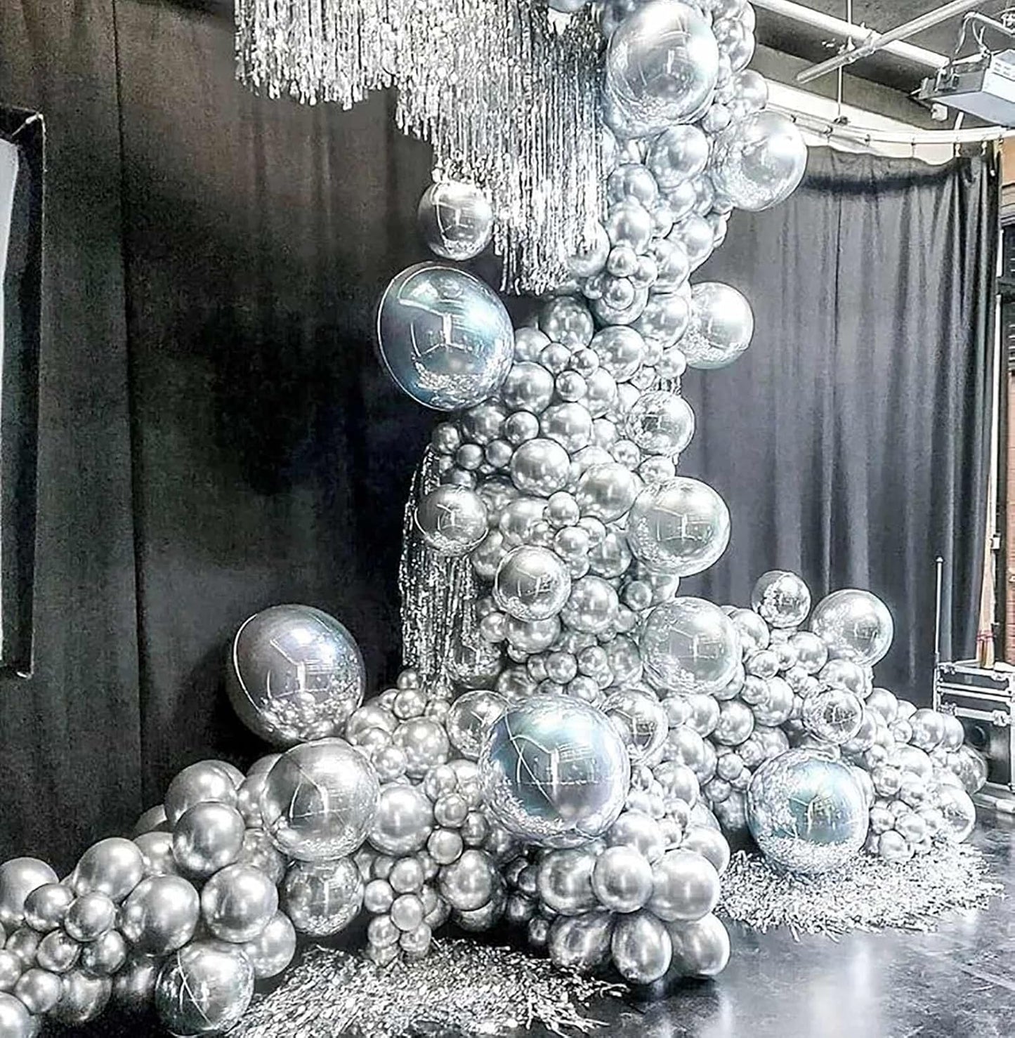 KALOR 12 Inch Metallic Silver Balloons, 50 Pcs Latex Helium Metallic Balloons for Kid's Birthday Party, Baby Shower, Wedding, Graduate Party Decorations