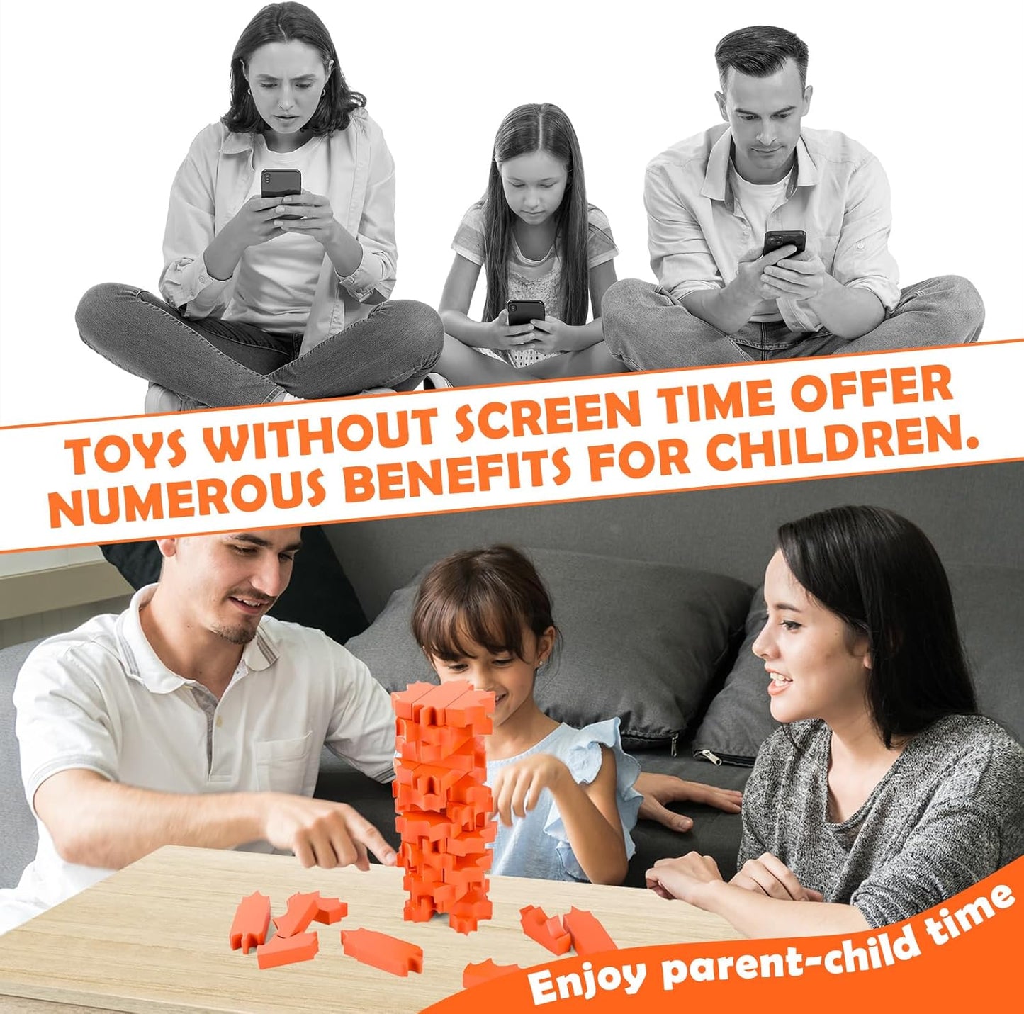 Tower Stacking Game Fall Maple Leaves Wooden Blocks Tumbling Tower and Balancing Game for Adults Thanksgiving Team Building Friends Group Coworkers Games Fun Party Activities