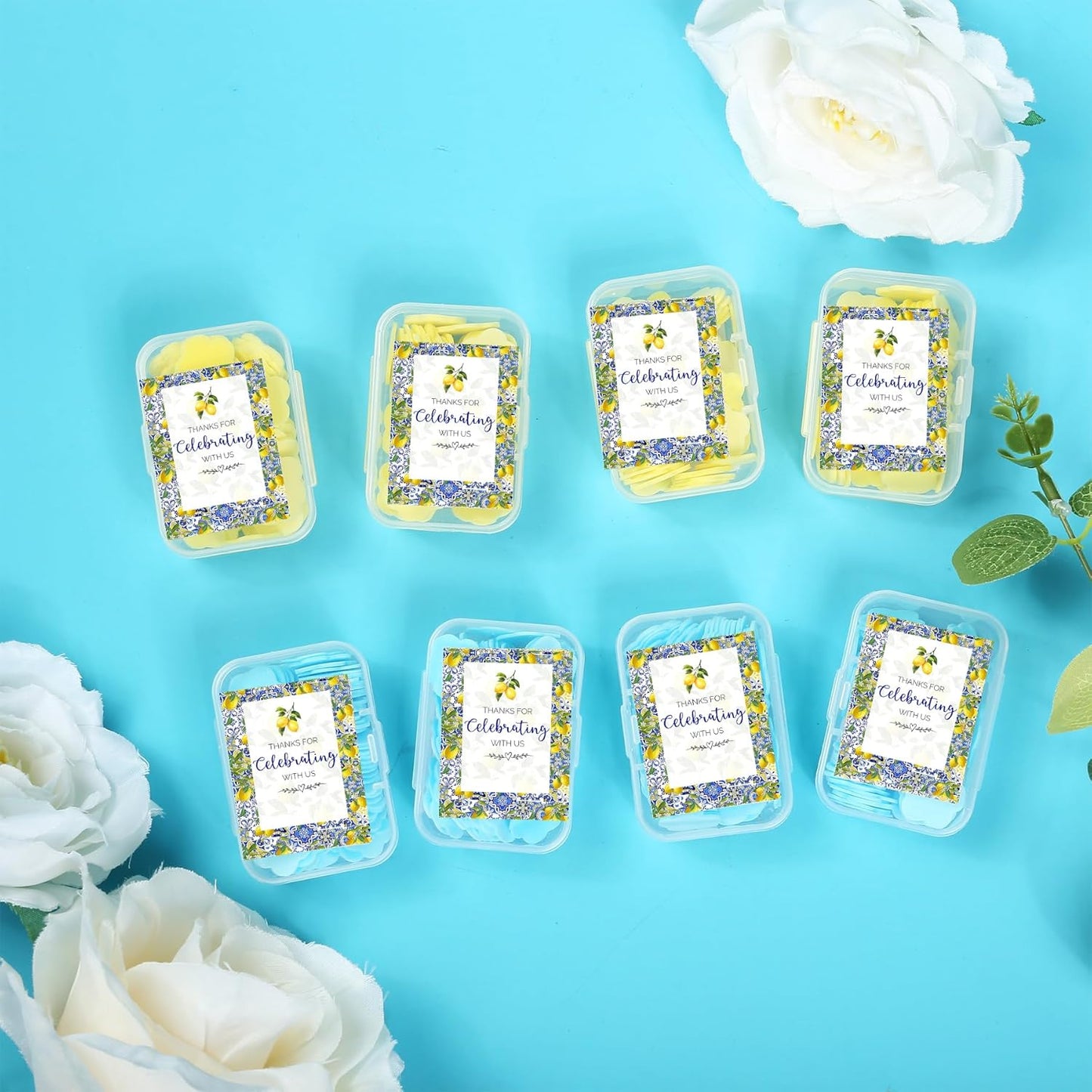 24 Pcs She Found Her Main Squeeze Bridal Shower Soap Favors - Lemon Themed Bridal Shower Favors, Yellow Blue Themd Soap Gift Set Party Supplies for Wedding Engagement Party Decorations