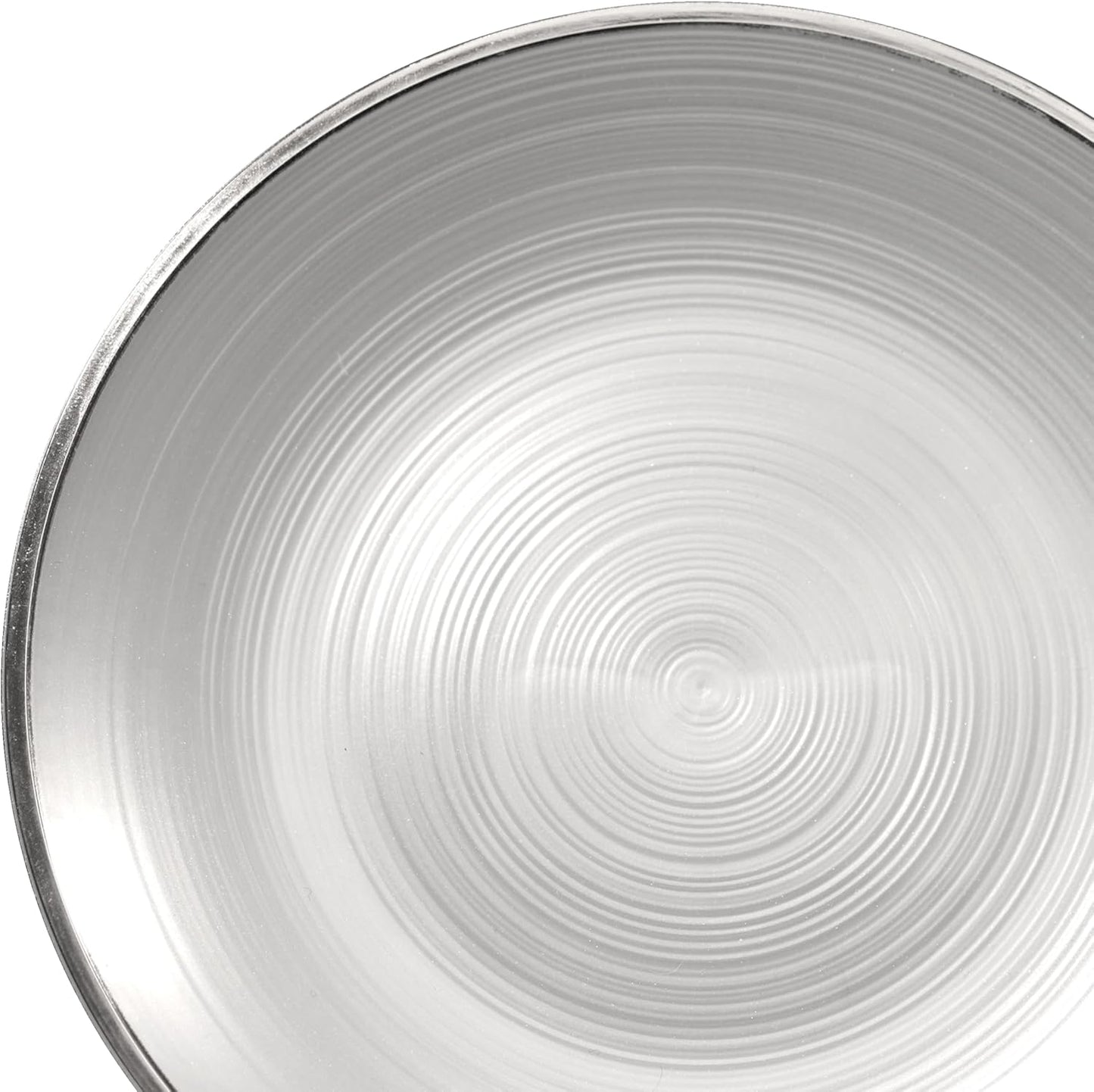 " OCCASIONS " 50 Plates Pack (25 Guests)-Wedding Party Disposable Plastic Plate Set -25 x 10'' Dinner + 25 x 7'' Salad & Dessert plates (Belize in White Pearl & Silver)