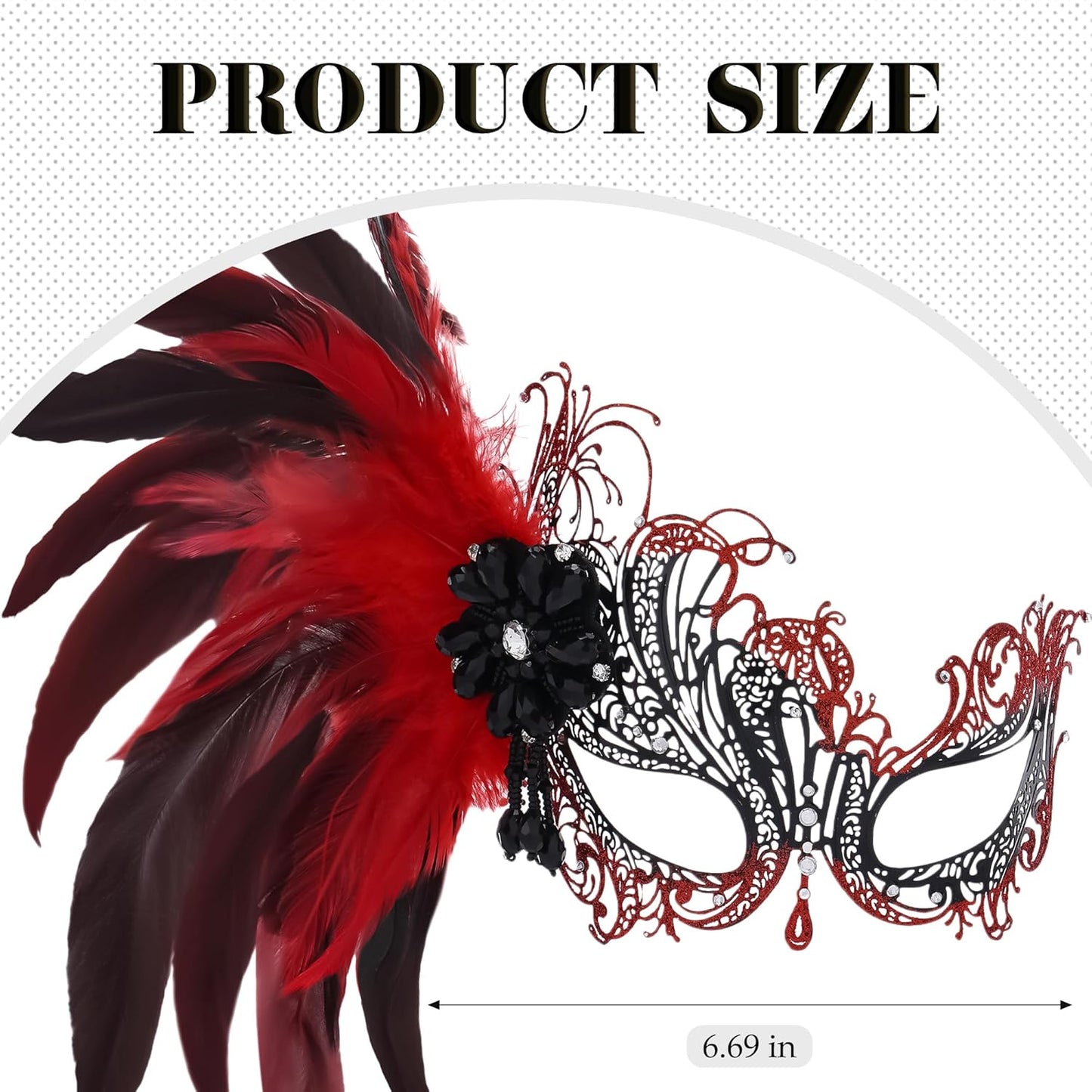 Feather Masquerade Mask for Women - 2025 Venetian Antique Mardi Gras Masks with Feather for Woman Prom Ball Party