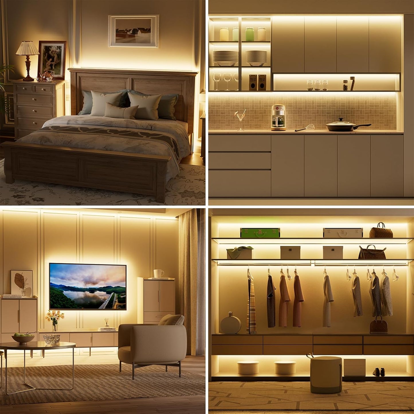 PAUTIX Smart COB LED Strip Light 32.8ft/10m,Warm White 2700K LED Strip,Compatible with Alexa/Google Assistant,Dimmable 24V LED COB Light Strip Kit for Kitchen,Bedroom,Cabinet,Living Room,Office