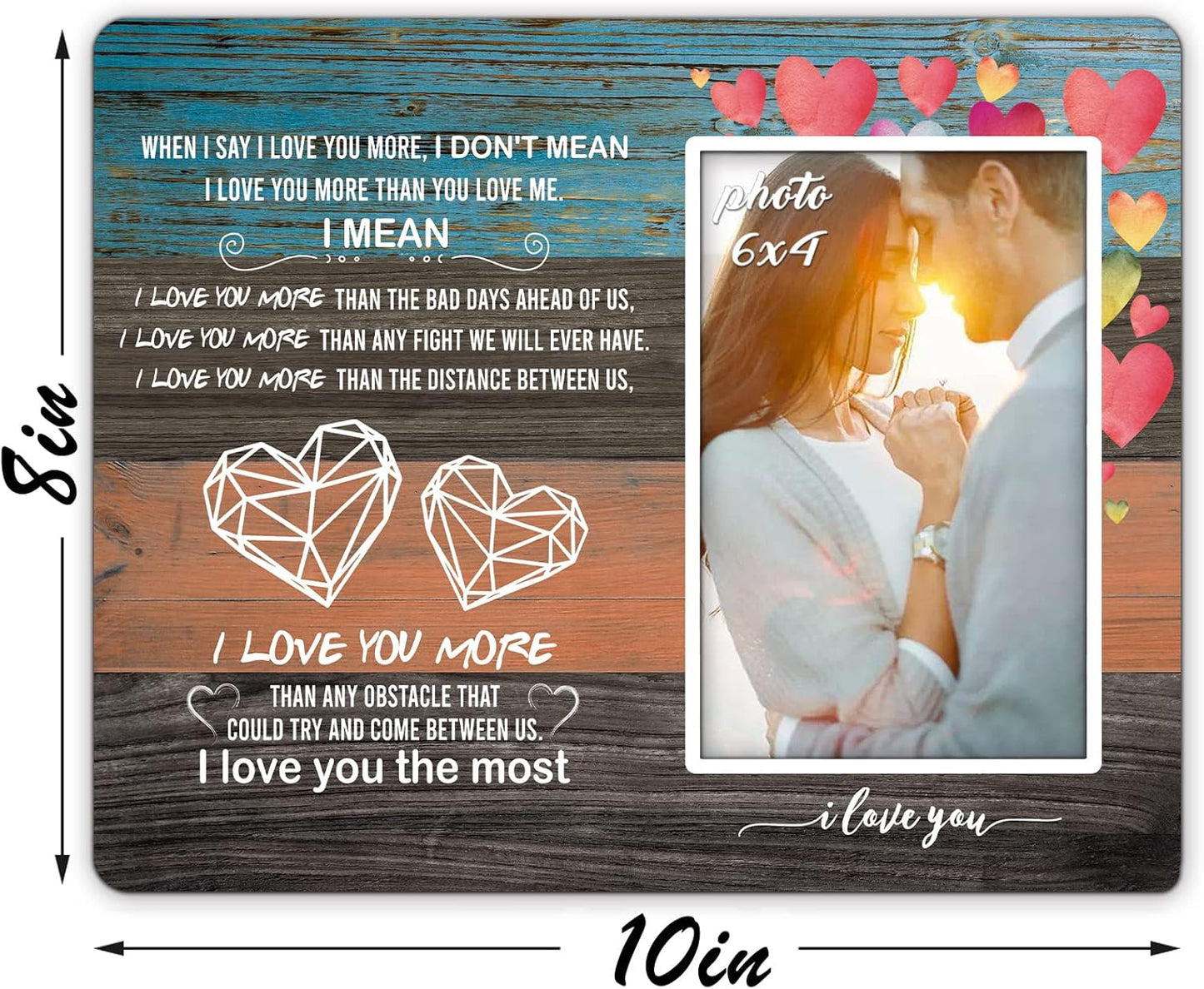KU-DaYi When I Say I Love You More Picture Frame, Couples Picture Frames, Couple Picture Frame Birthday Anniversary Wedding Gifts for Couples Wife Husband - F062