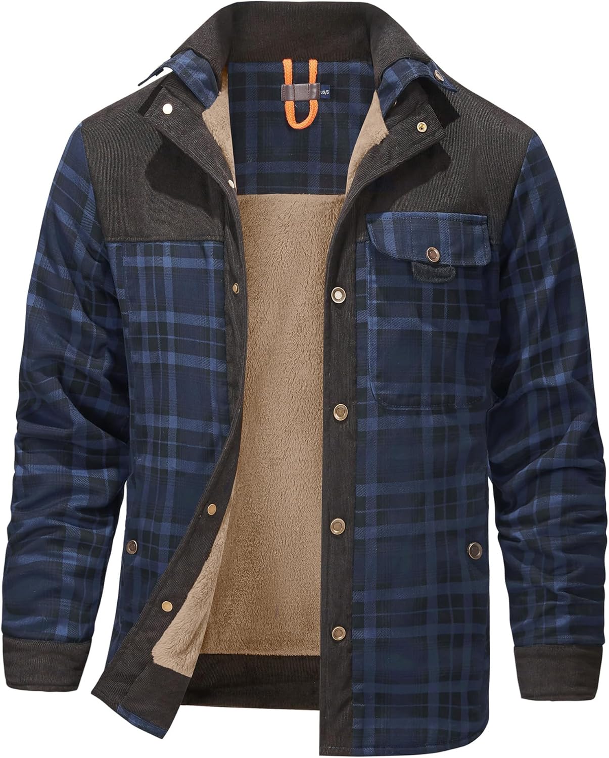 Mr.Stream Men's Outdoor Casual Vintage Long Sleeve Plaid Flannel Button Down Shirt Jacket