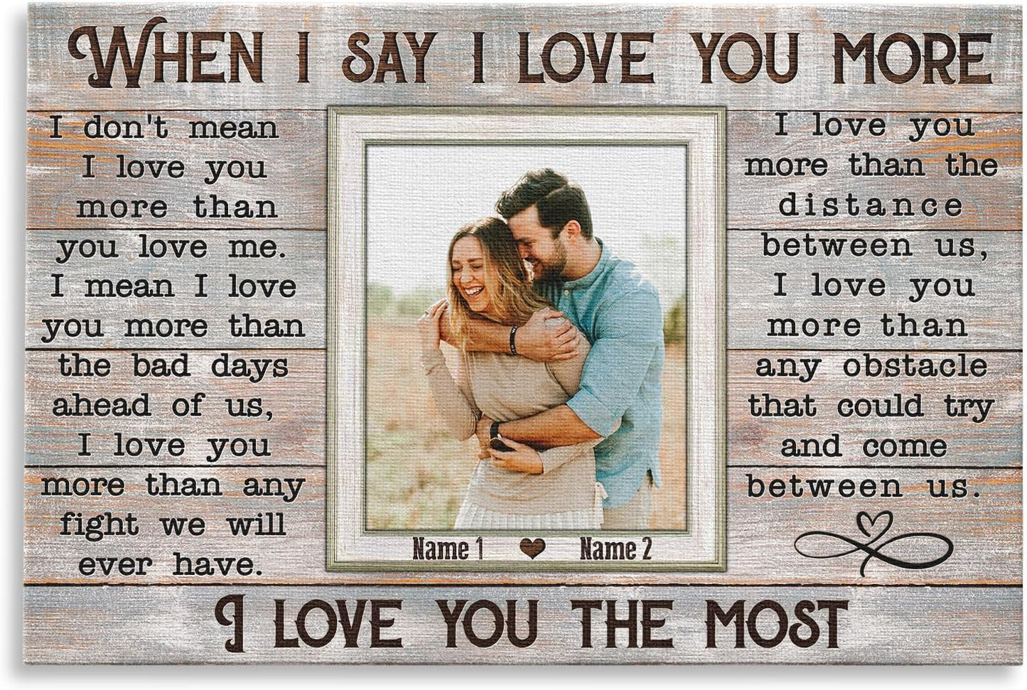 Dem Canvas Personalized Canvas Prints, Custom Love Canvas, When I Say I Love You More Wedding Gifts For Couple Canvas Anniversary Valentine Gift For Wedding Canvas (36x24)