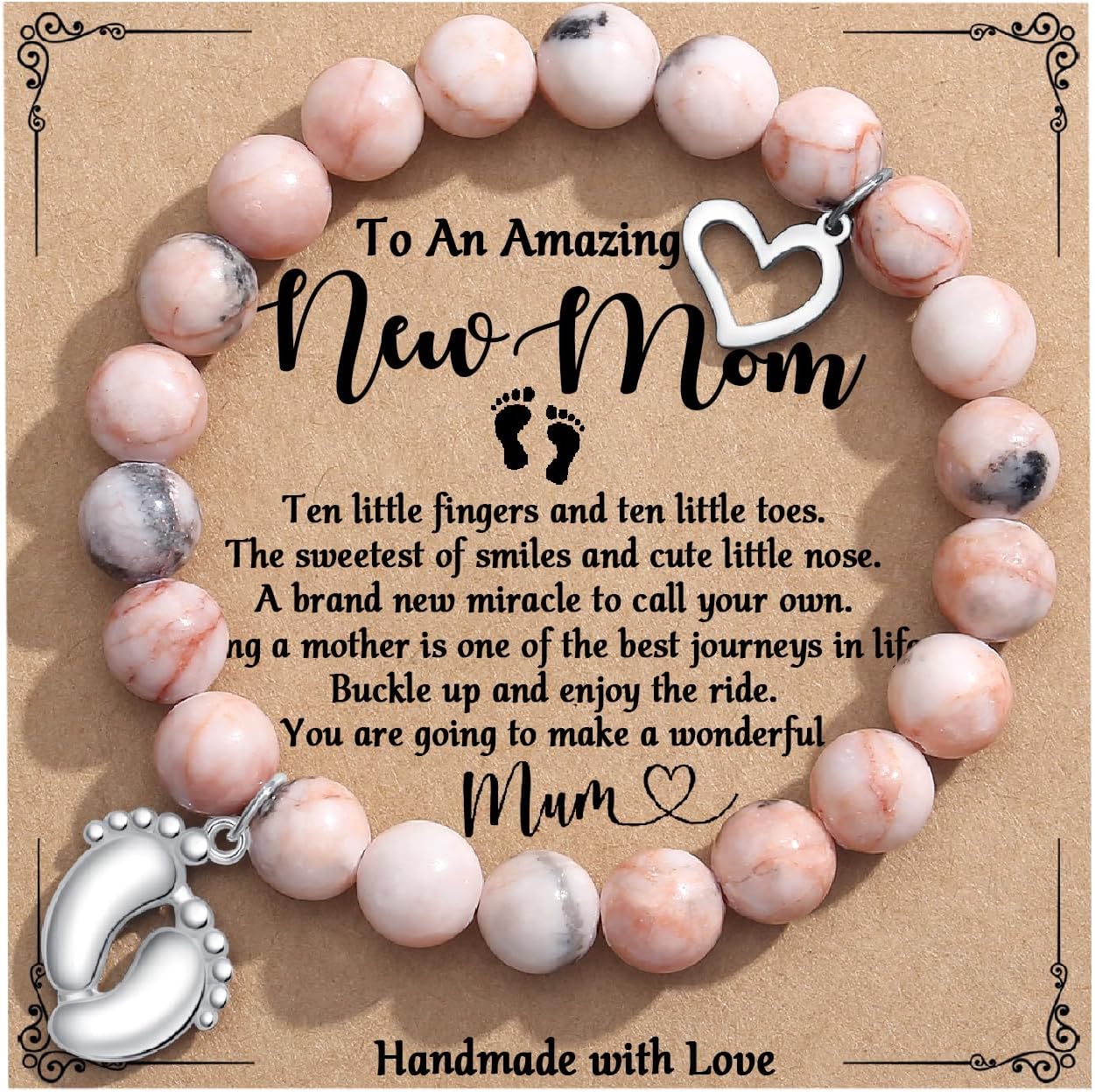 TONY & SANDY New Mom Gifts, Bracelets for First Time Moms on Mother's Day, Birthday, Christmas, Stocking Stuffers
