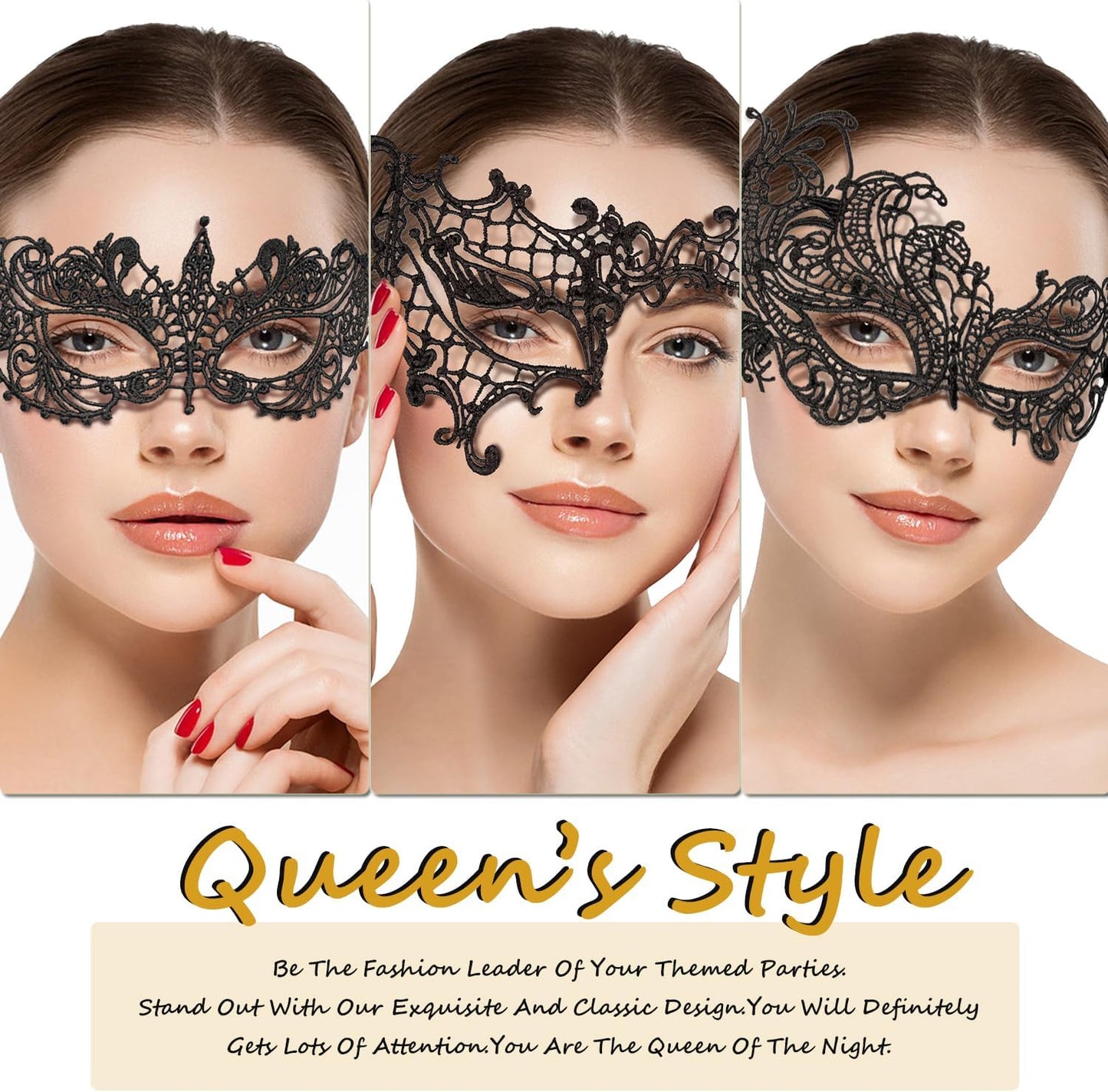 Masquerade Mask for Women Lace Masks for Venetian Party Costume Halloween Carnival