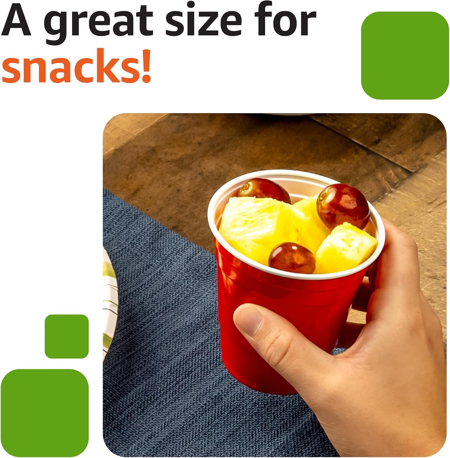 Amazon Basics Small Disposable Plastic Party Cups, Red, 9oz, 50 Count