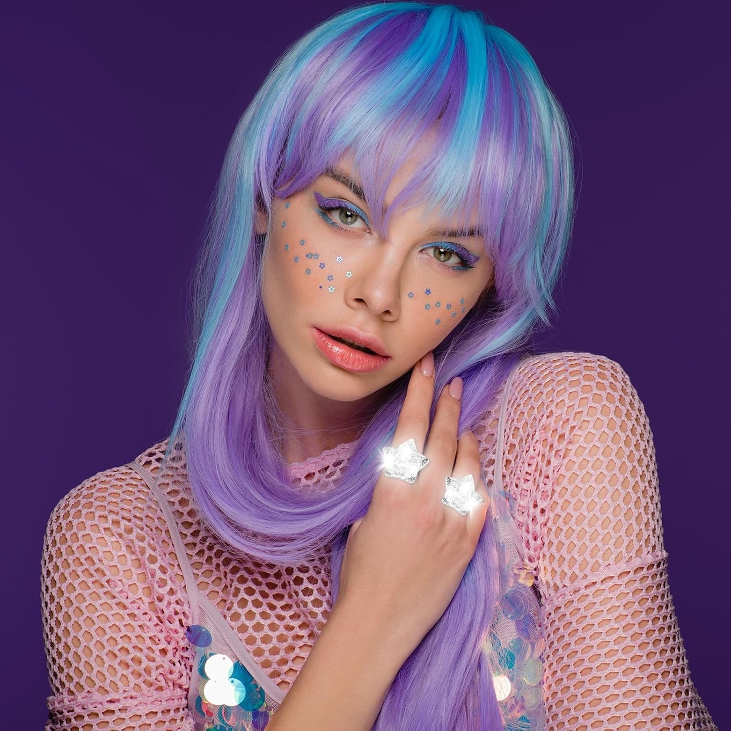 24 Pack Light Up Star Rings Glow in the Dark Party Flashing LED Jelly Finger Rings for July 4th,Halloween,Christmas,Concert,Goodie Bag Fillers,Raves