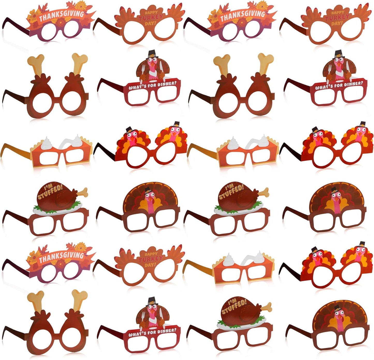 JOYIN Thanksgiving Turkey Eyeglasses, Turkey Eyewear Photo Props for Kids Party and Accessories (One Size Fits All)