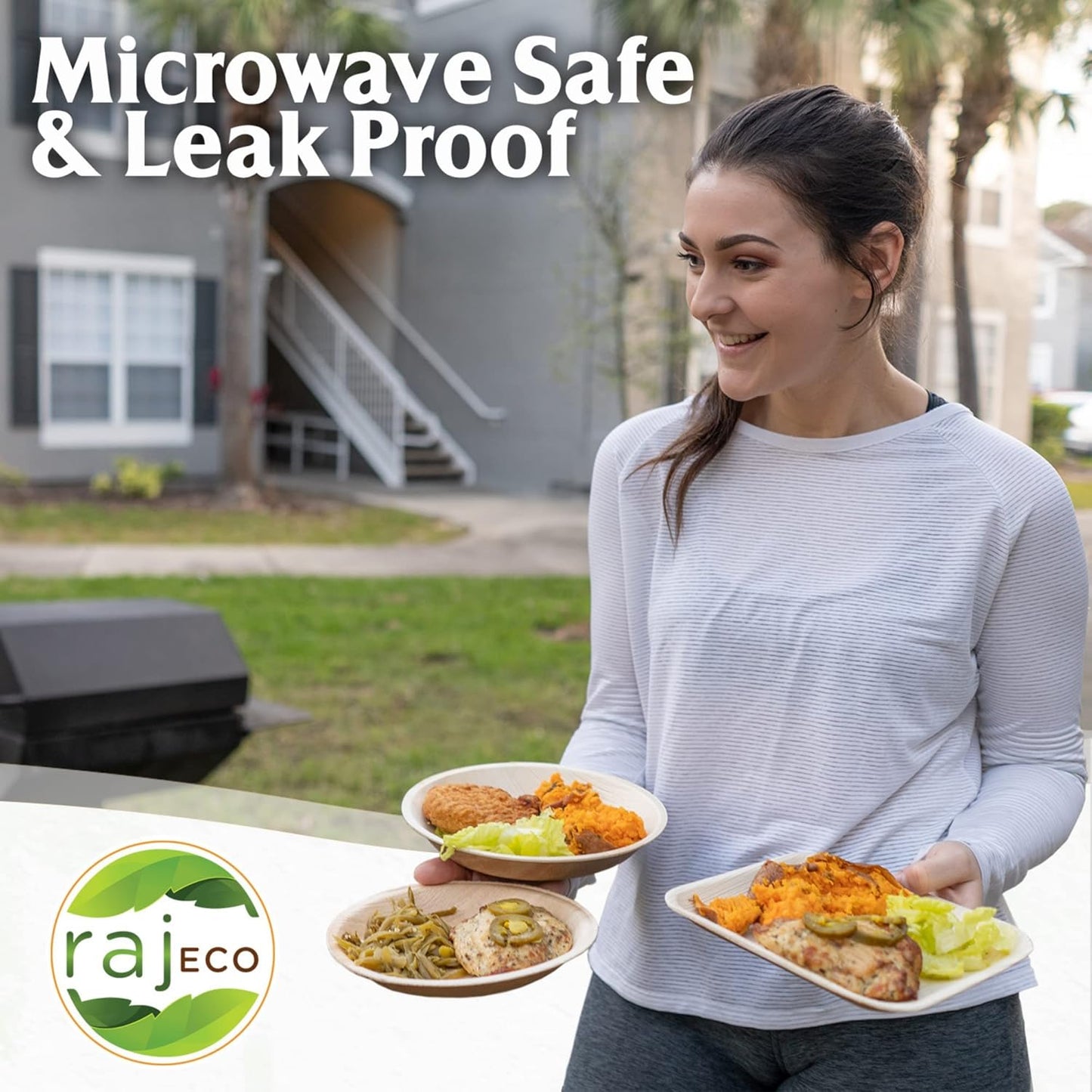 Raj Palm Leaf Bulk Bowls [50-Pack] 4" Square Bowls (10 CASES - 500 PACK) like Bamboo bowls Disposable, Strong, Decorative Compostable Tableware for weddings, Camping, Outdoor