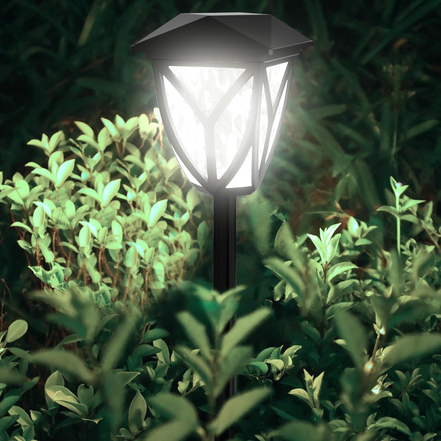 Ensenior 8-Pack Solar Lights Outdoor, 16.77" 6500K LED Solar Garden Lights for Pathway, Yard, Patio, Walkway, Planter, Waterproof, Energy-Efficient Landscape Lighting