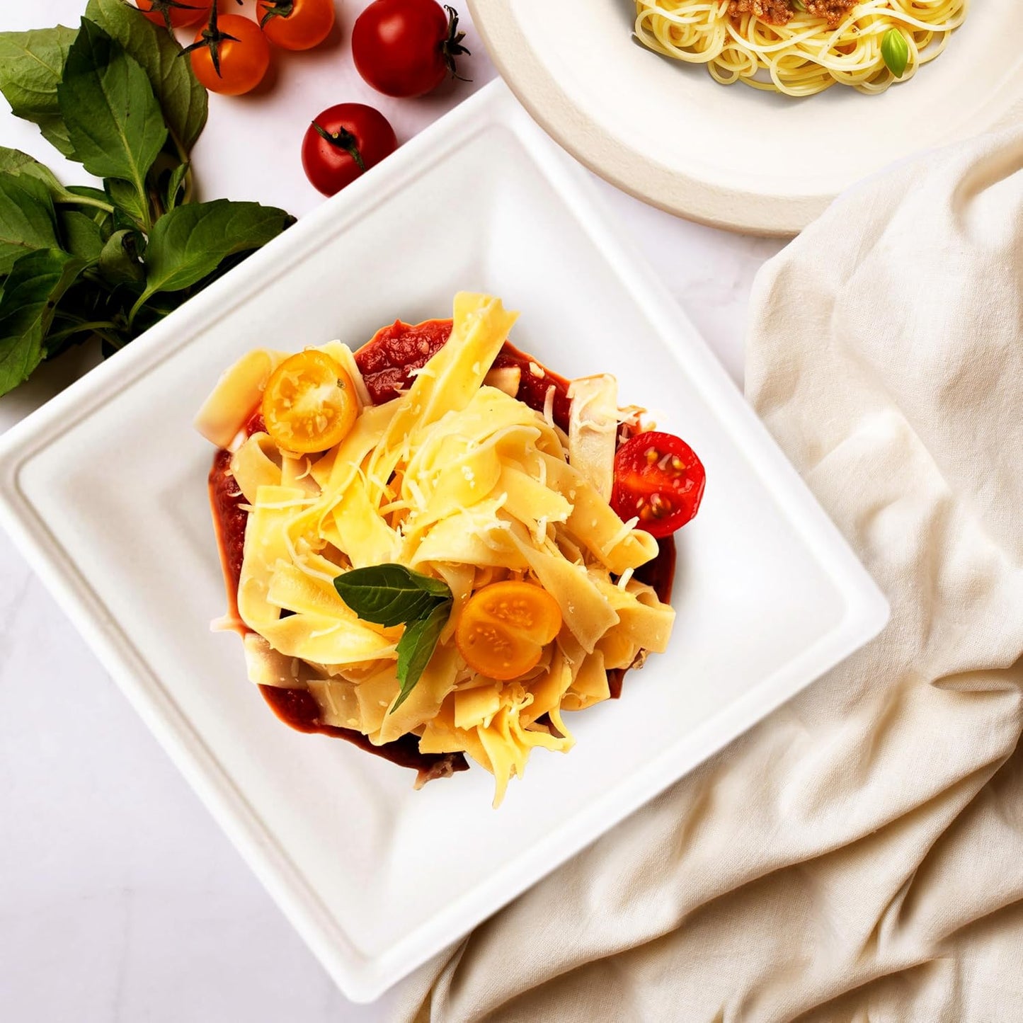 ECO SOUL Compostable Paper Plates 6 Inch (200 Count) Heavy Duty Disposable Dessert Plates, Eco-Friendly Sugarcane Bagasse Small Plates For Appetizer- White