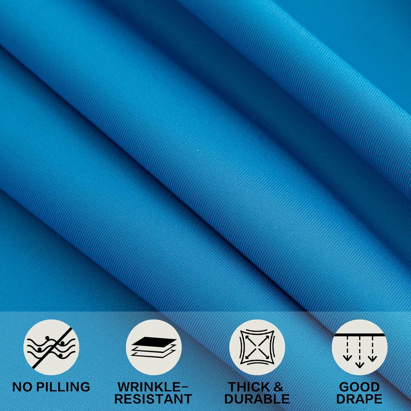 6ft Sky Blue Stretch Tablecloth for Rectangular Tables - Flared Wrap Design, Waterproof, Wrinkle-Resistant, Washable - Ideal for Weddings, Parties, Banquets & Table Protection