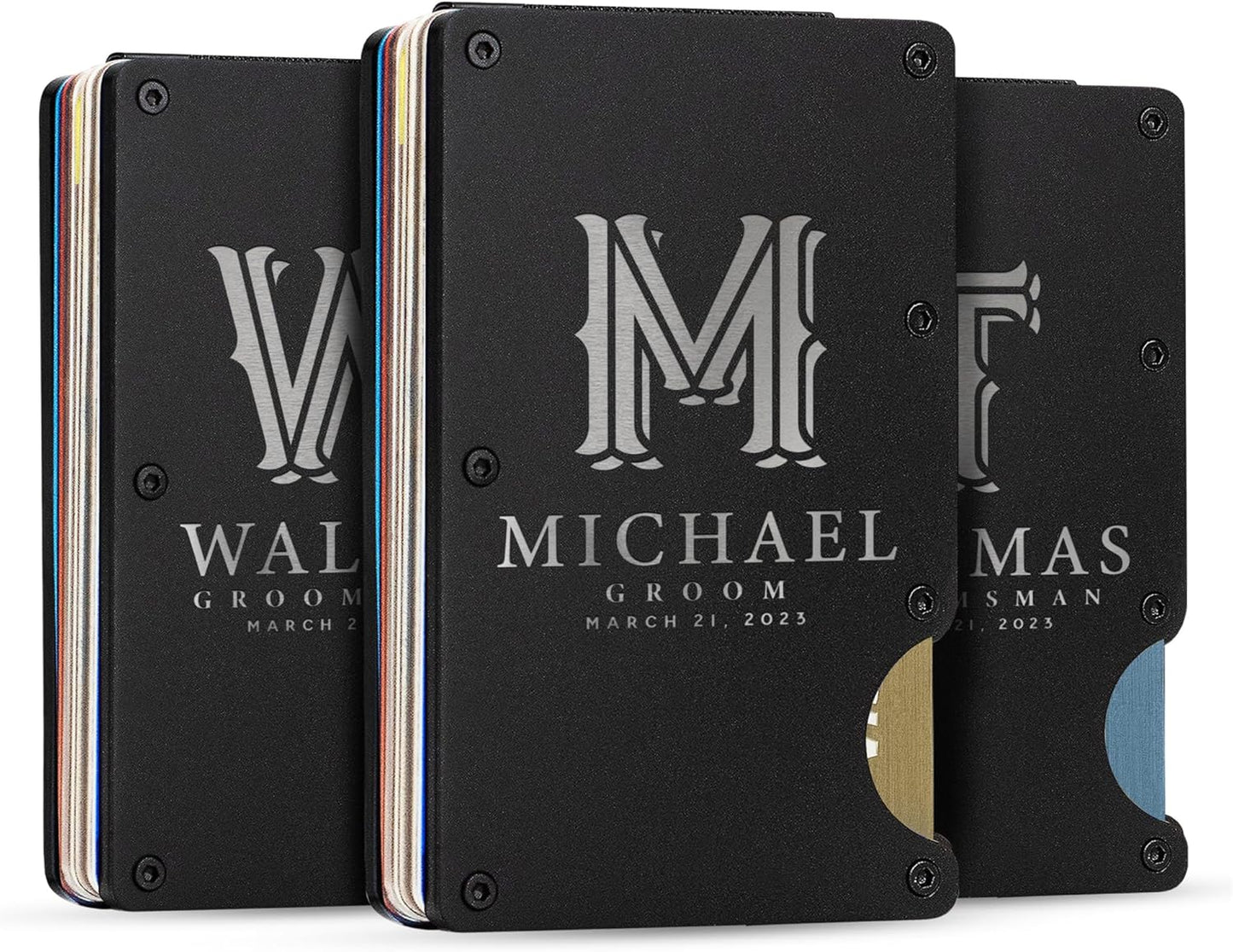 Amazing Items Set of 3, Groomsmen Gifts, Personalized Groomsmen Proposal Gifts, Groomsman Gift for Wedding, Custom Groomsmen Gifts Wallet Set, Groomsman Gifts for Men - D1