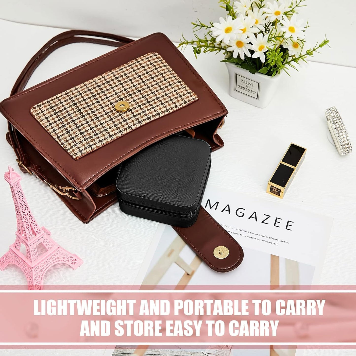 Taiyin 12 Pcs Travel Jewelry Case Bridesmaid Gift Boxes Bulk Travel Jewelry Case Small Jewels Organizer Mini Accessories Ornaments Storage for Women Girls Wedding Bridesmaids Gifts