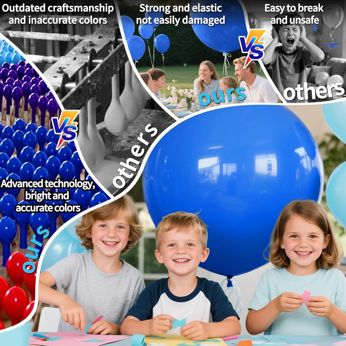 KAWKALSH Dark Blue Balloons 9pcs 36 Inch Extra Large Big Jumbo Giant Matte Navy Blue Latex Balloons for Graduation New Year Weddings Father's Day Baby Shower Birthday Party Decorations