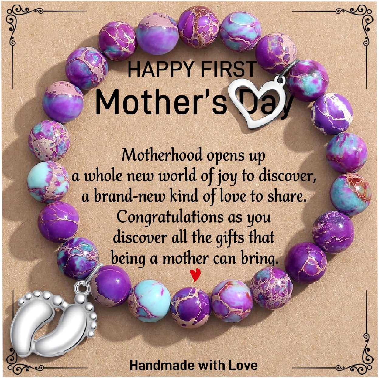 TONY & SANDY New Mom Gifts, Bracelets for First Time Moms on Mother's Day, Birthday, Christmas, Stocking Stuffers
