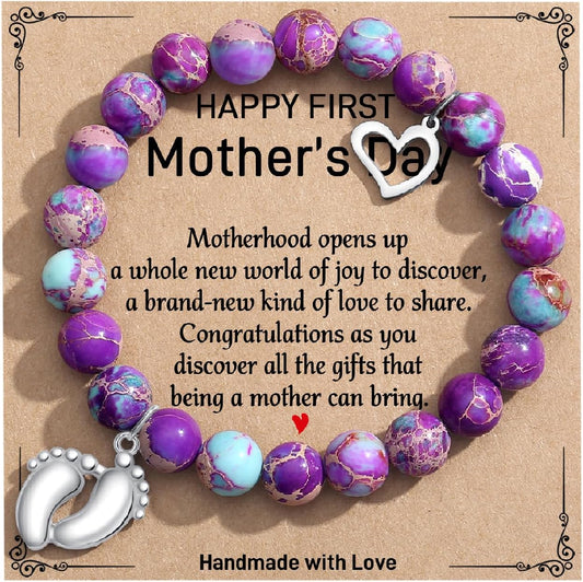 TONY & SANDY New Mom Gifts, Bracelets for First Time Moms on Mother's Day, Birthday, Christmas, Stocking Stuffers